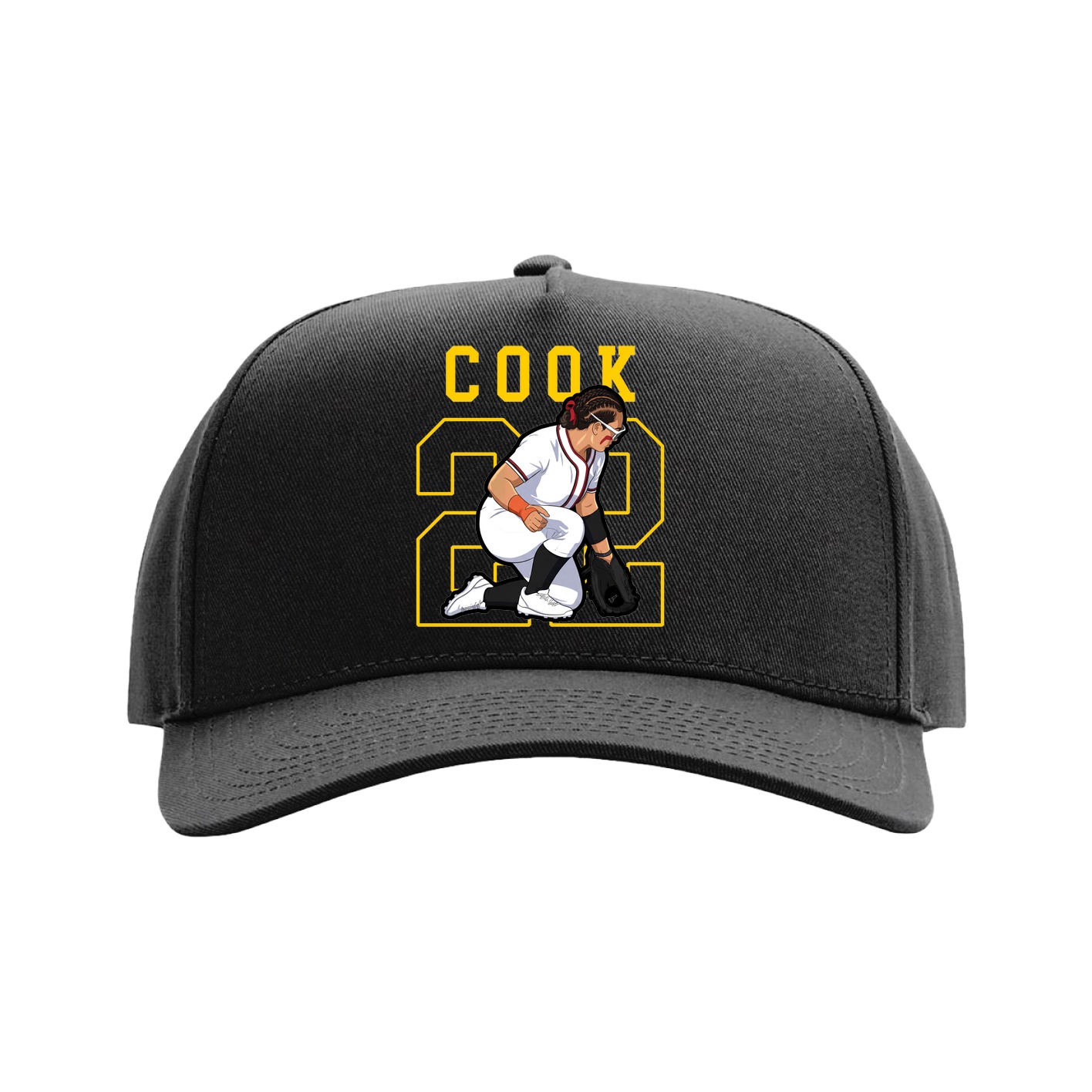 Full Fabric Five-Panel Champ Cap — Shirsey in Black