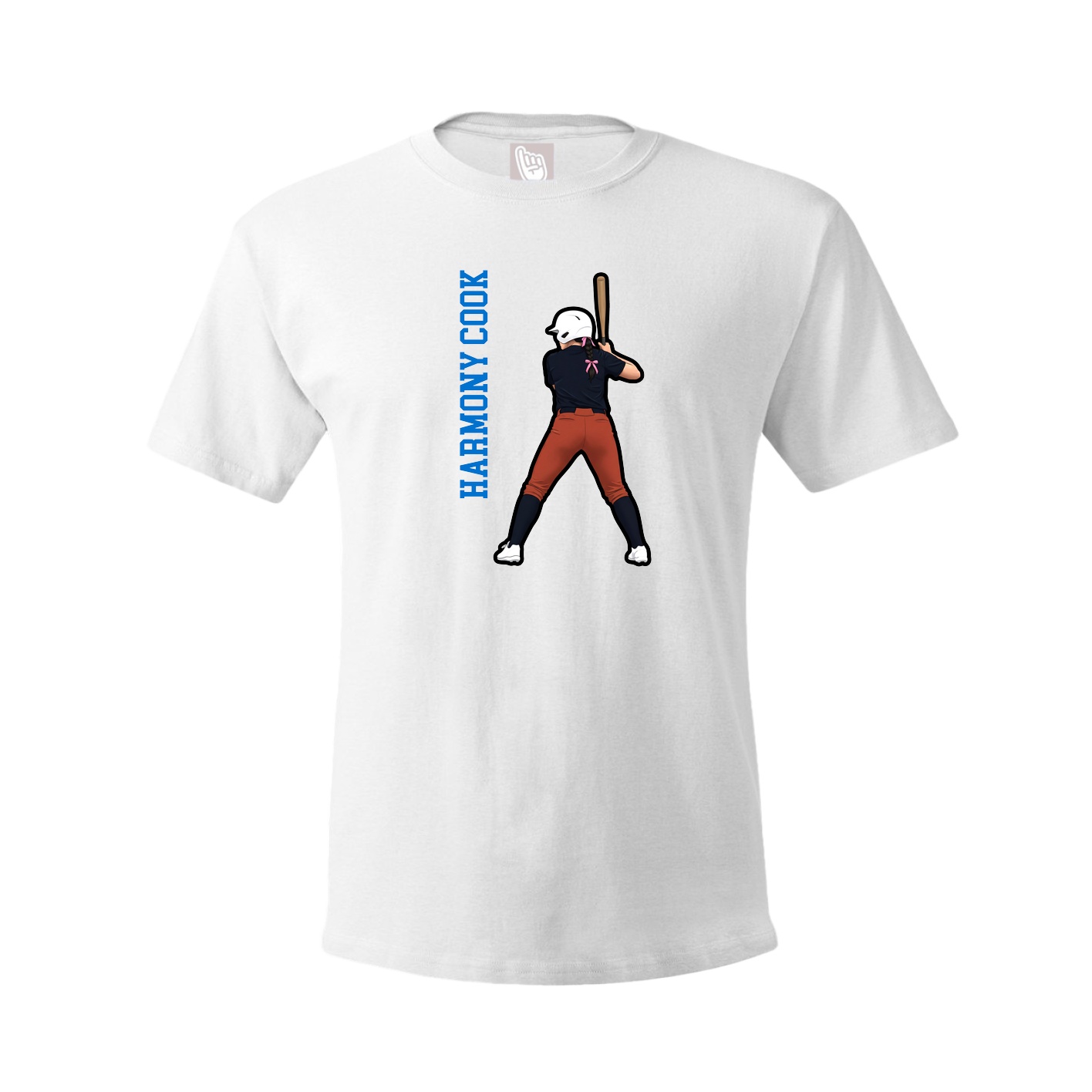 Youth Tee — Name Vertical in White