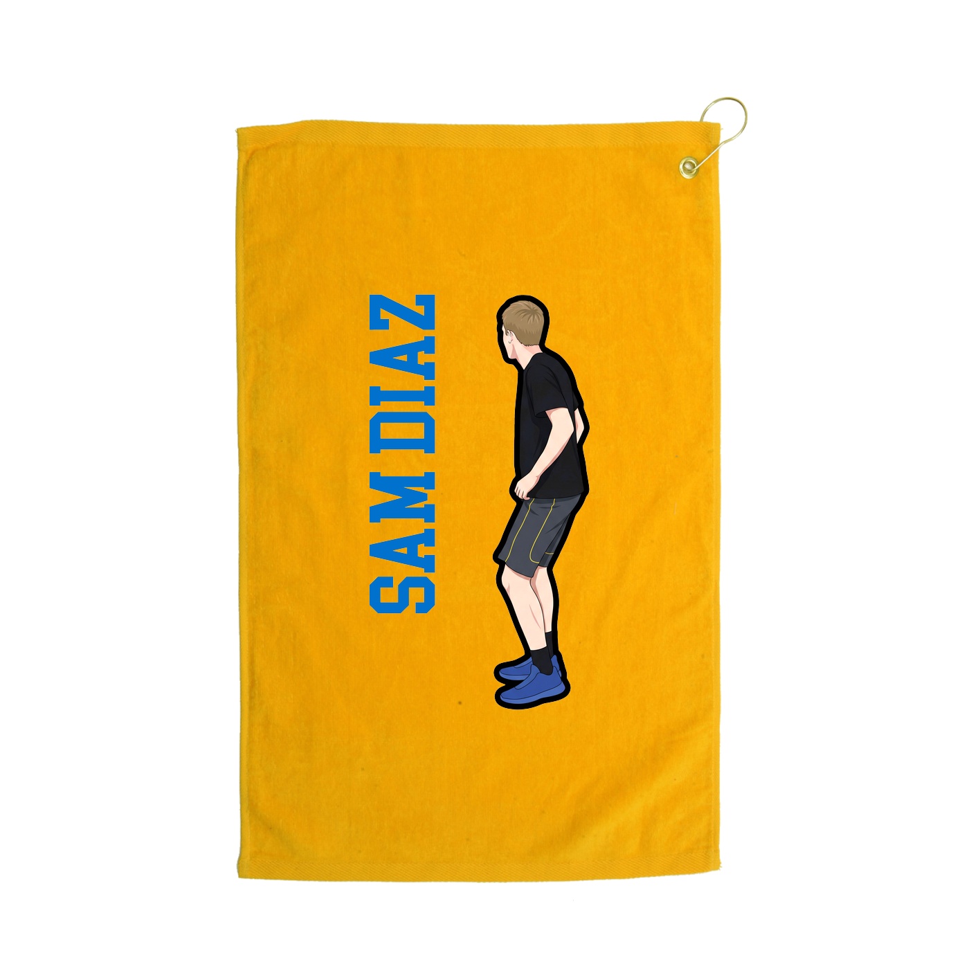 Golf Towel — Name Vertical in Gold