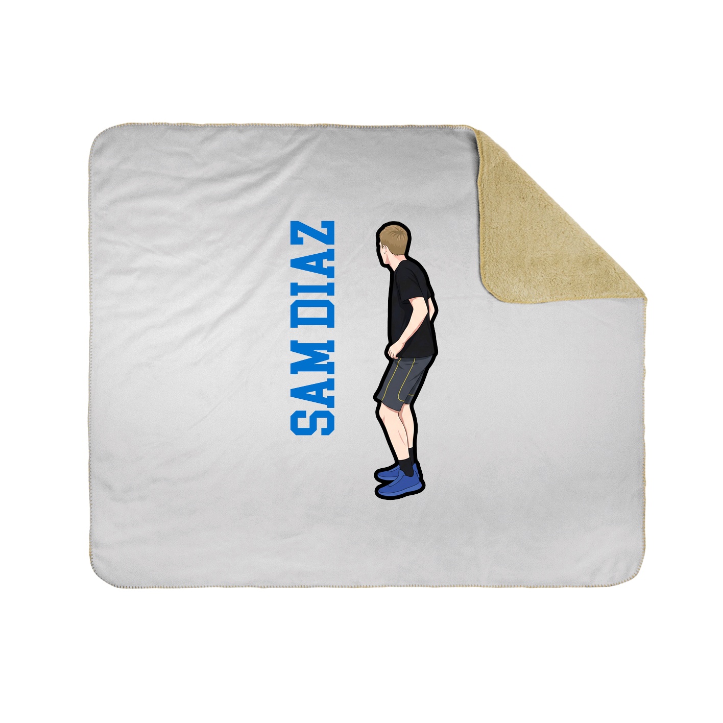 Throw Blanket — Name Vertical in White