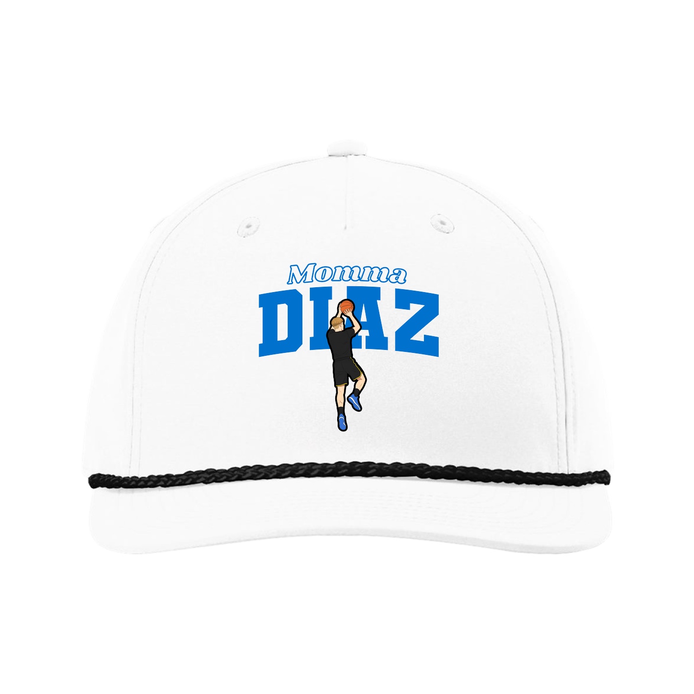 Five-Panel Classic Rope Cap — Mothers Day Block in White