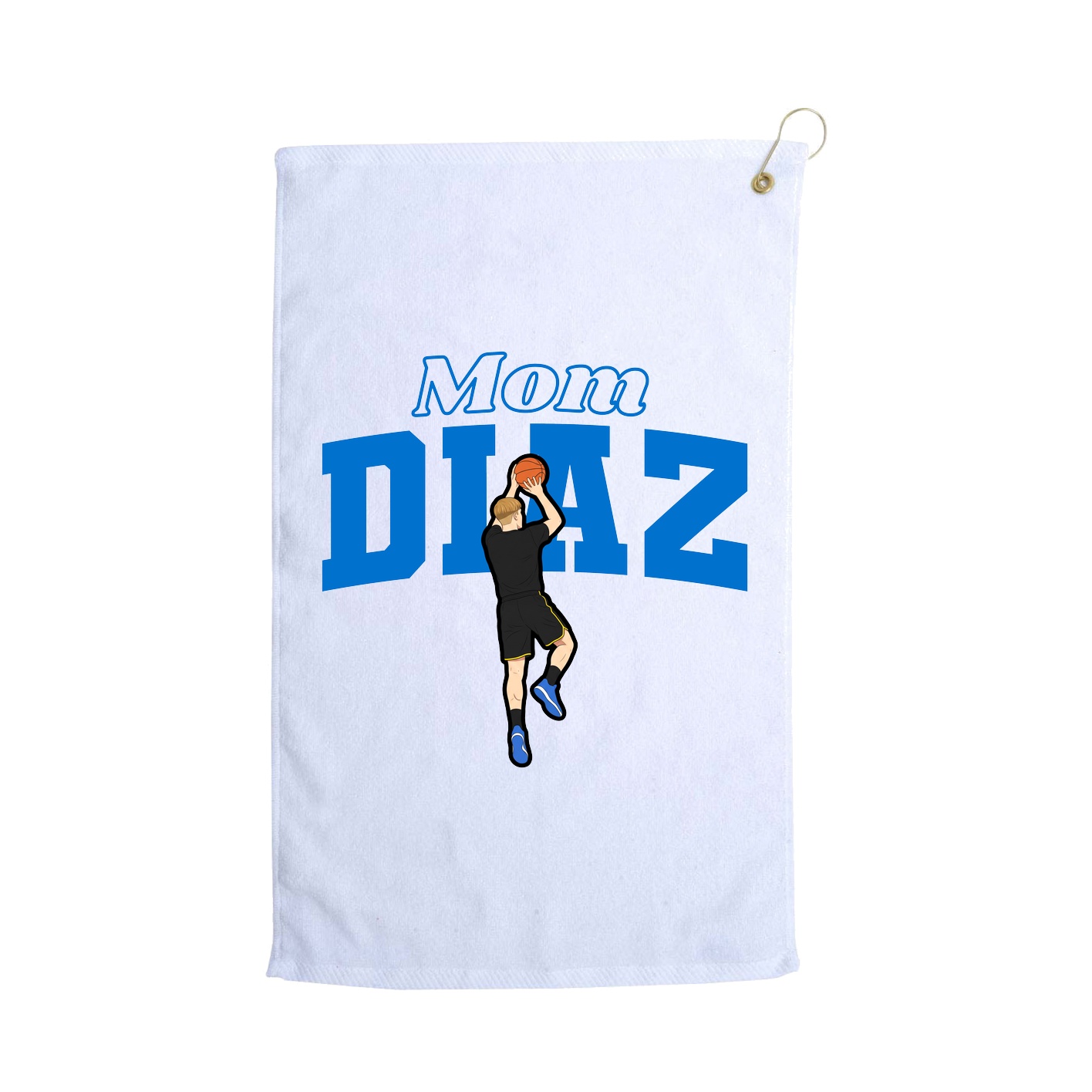 Golf Towel — Mothers Day Block in White