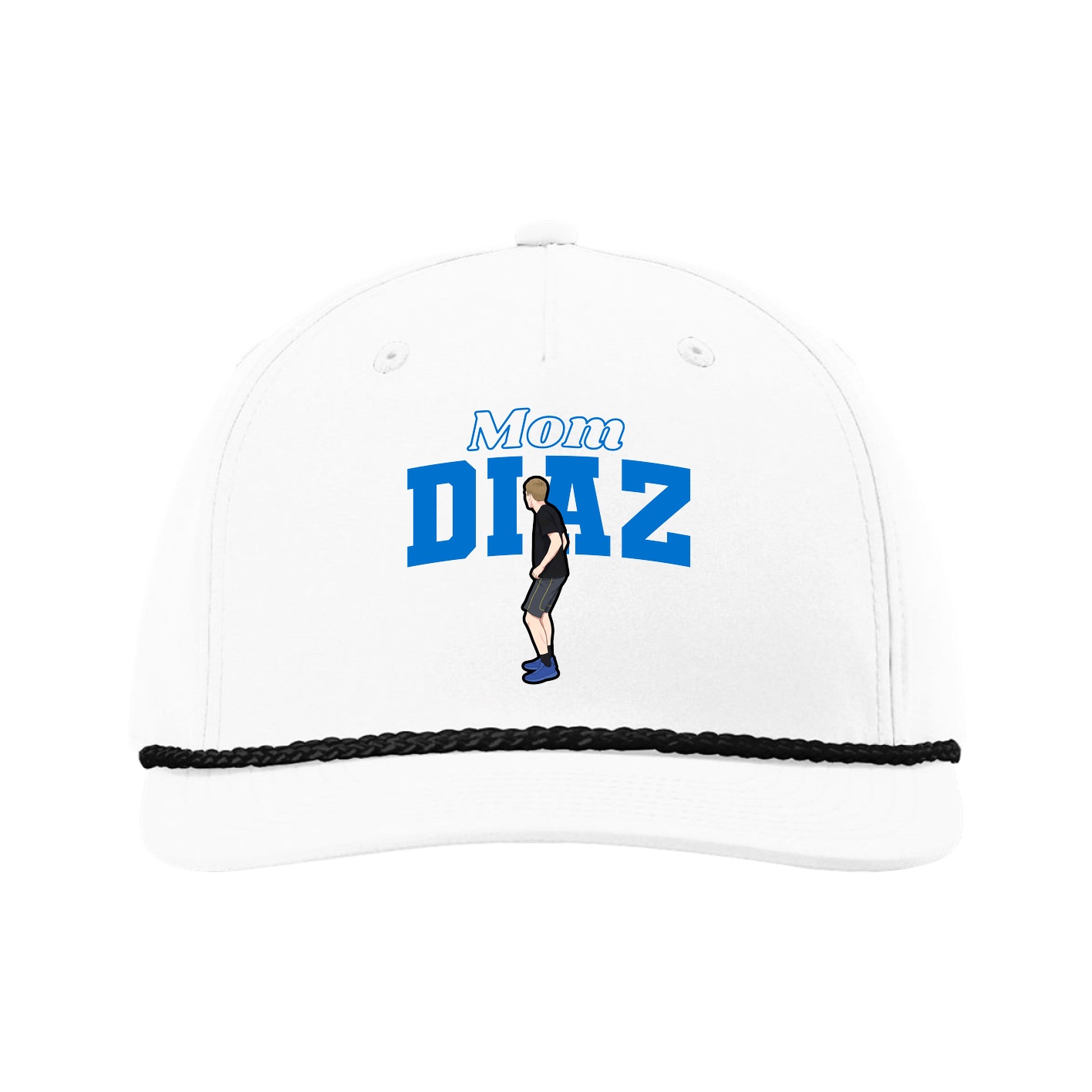 Five-Panel Classic Rope Cap — Mothers Day Block in White