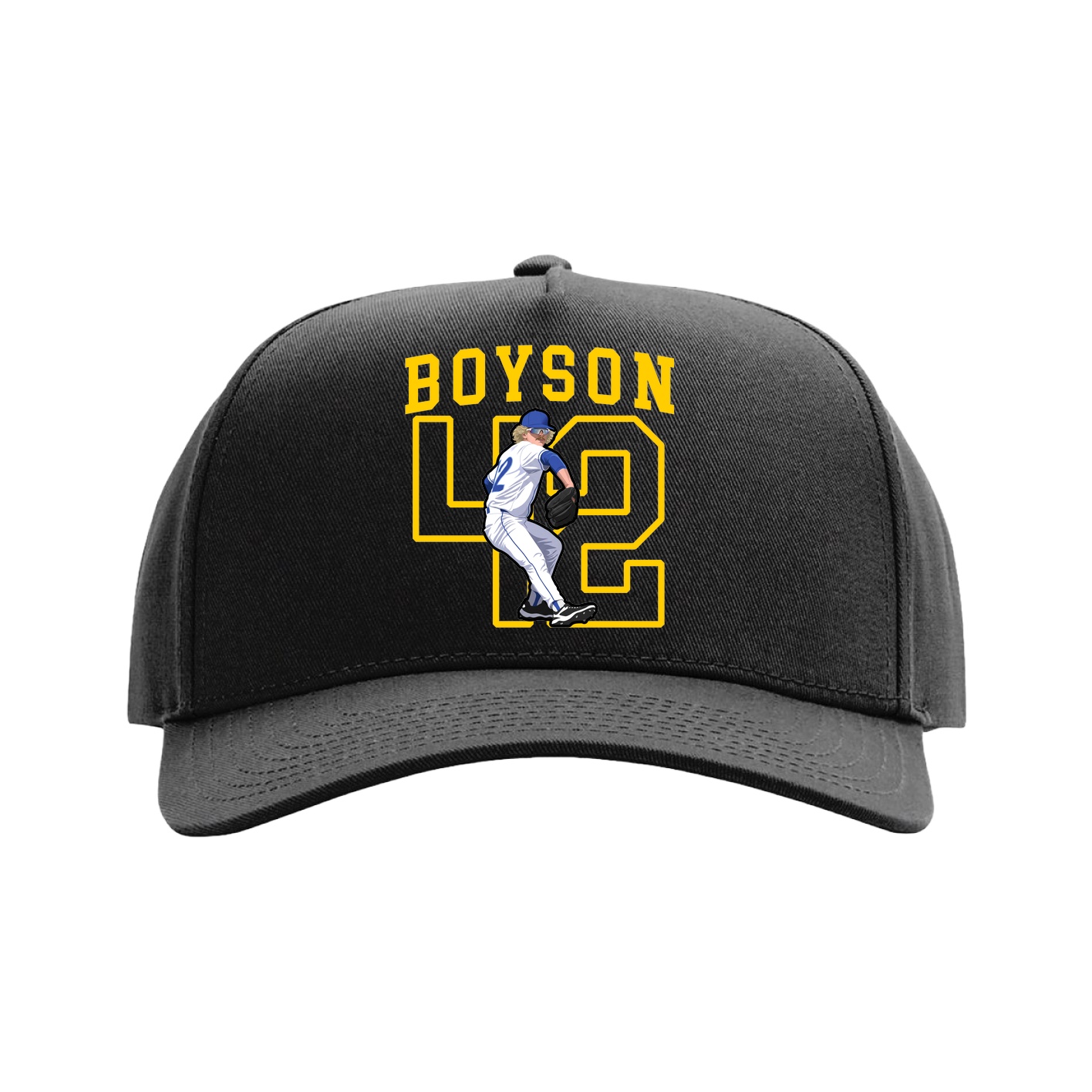 Full Fabric Five-Panel Champ Cap — Shirsey in Black