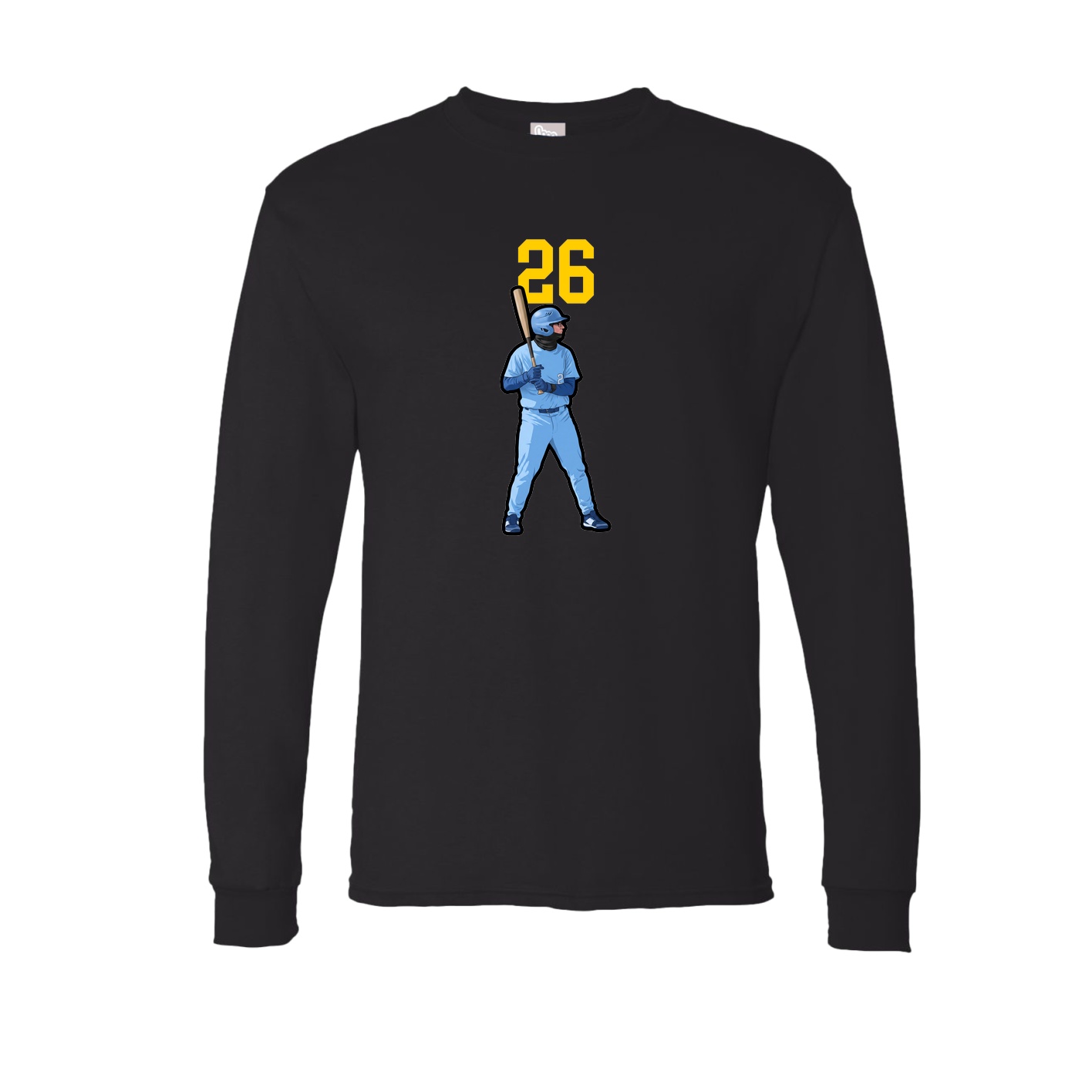 Long Sleeve Tee — Number Top in Black