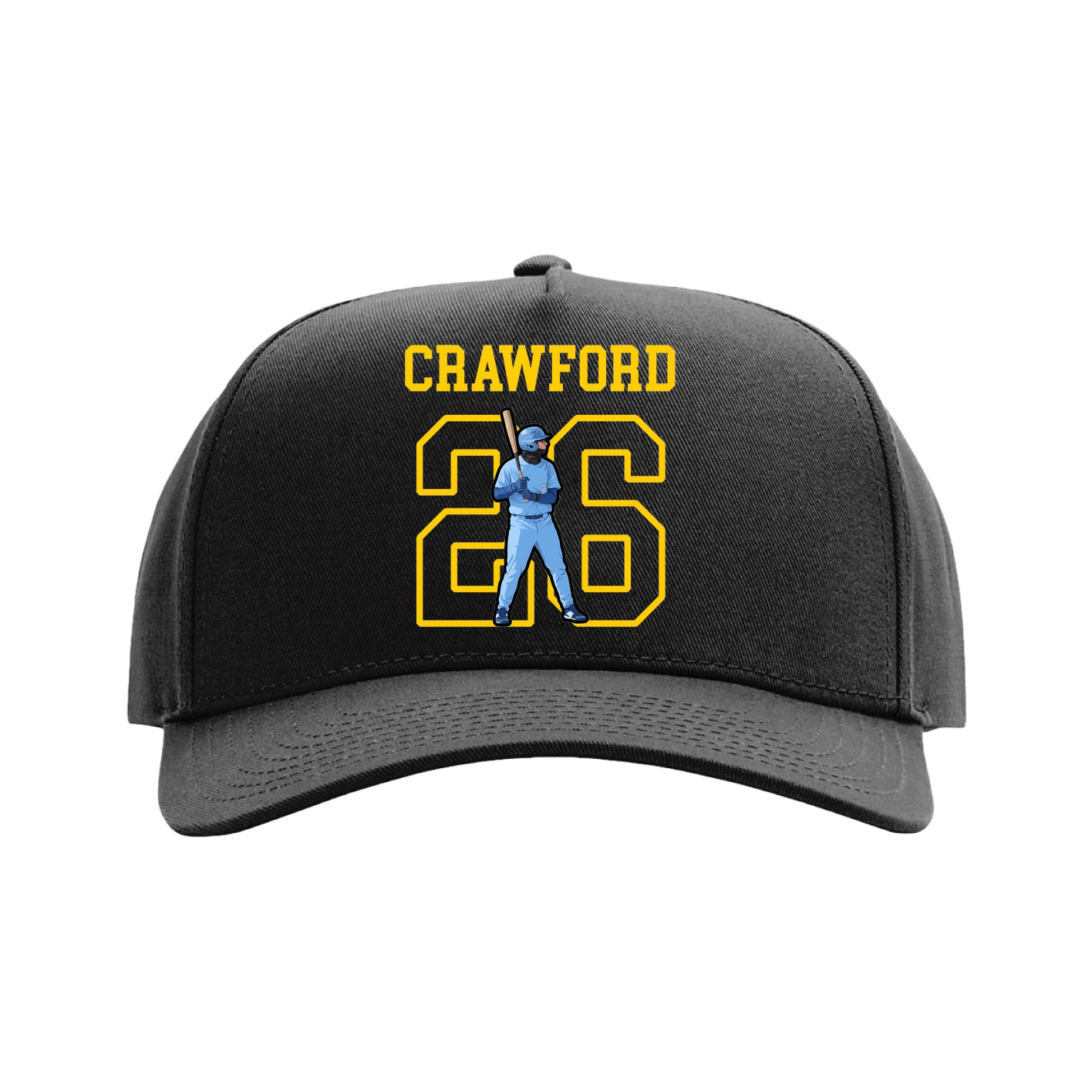 Full Fabric Five-Panel Champ Cap — Shirsey in Black