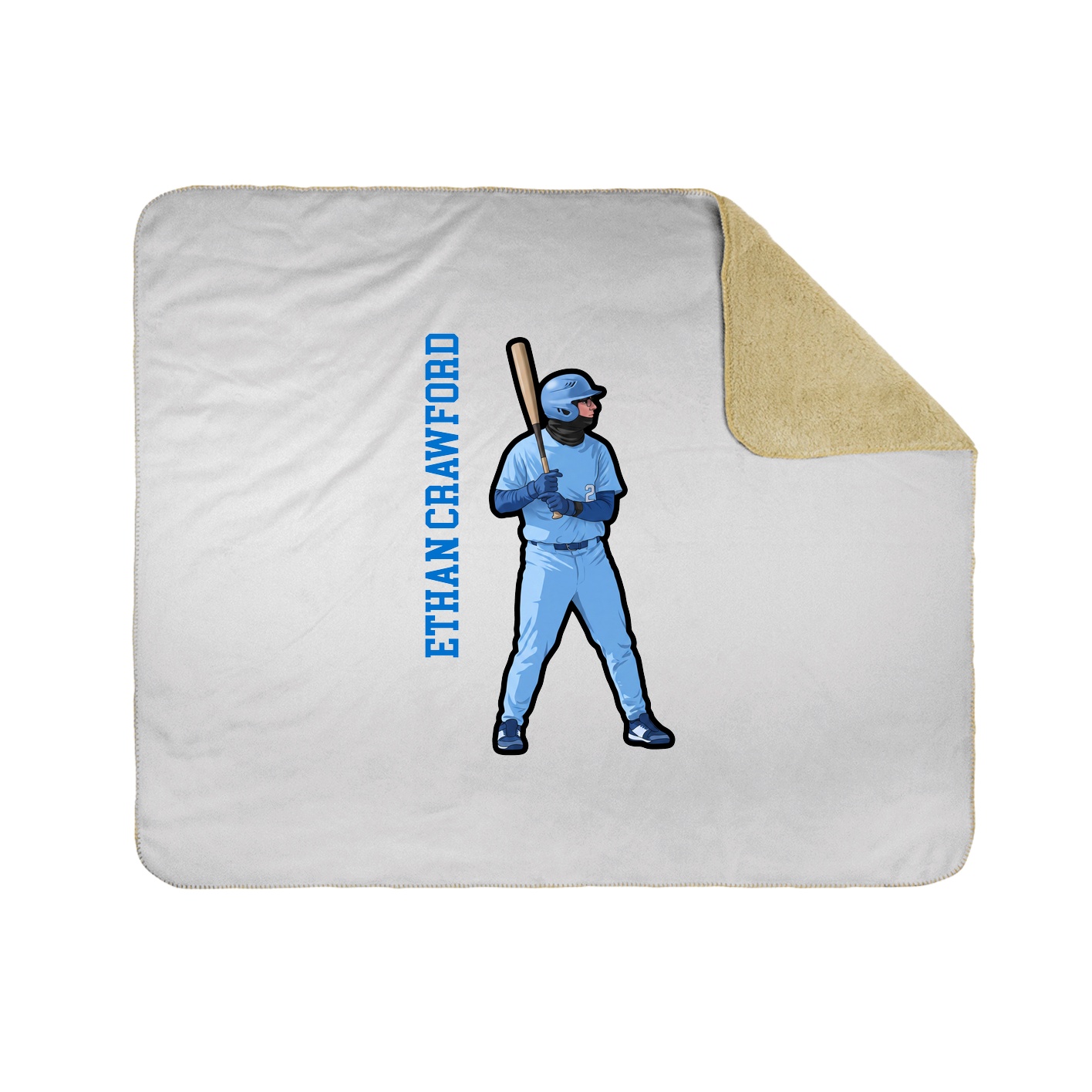 Throw Blanket — Name Vertical in White