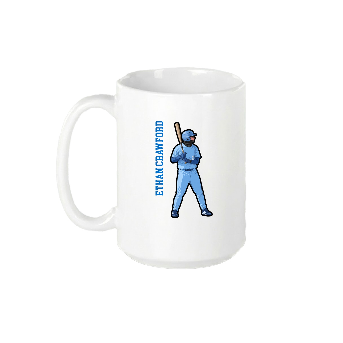 15oz Coffee Mug — Name Vertical in White