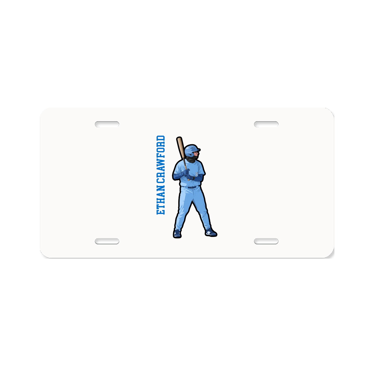 License Plate — Name Vertical in Classic