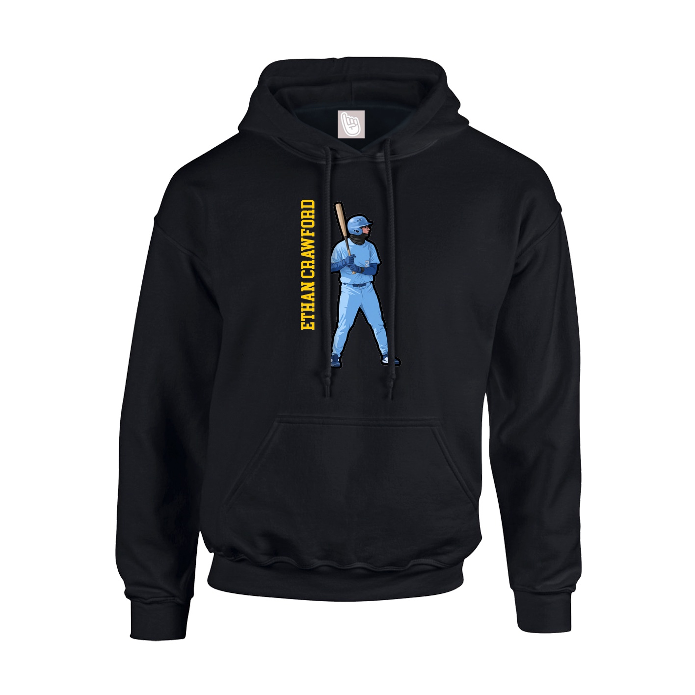 Youth Hoodie — Name Vertical in Black