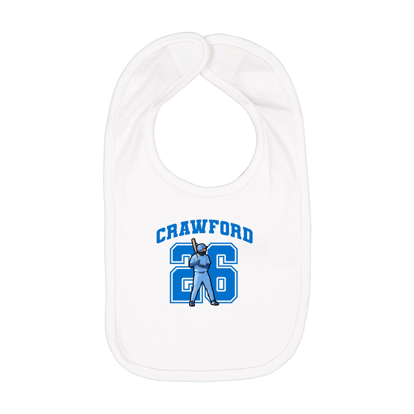 Infant Bib — Number in White