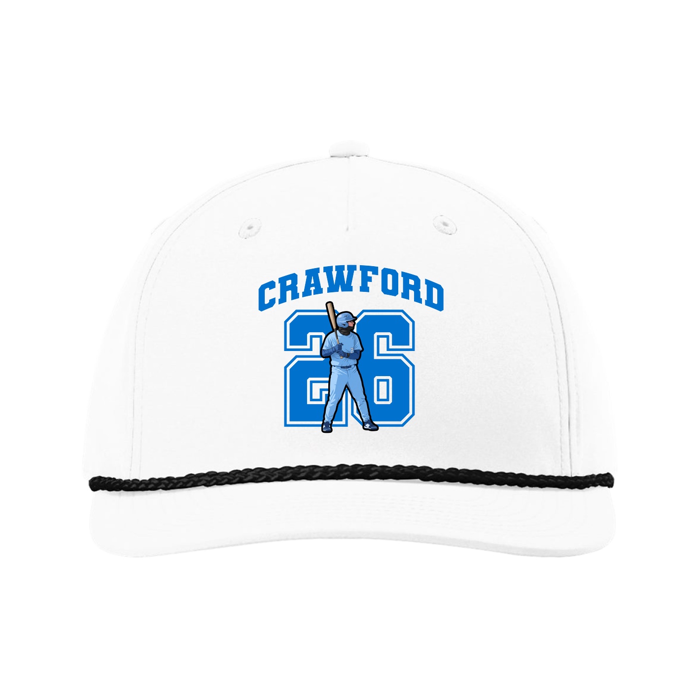 Five-Panel Classic Rope Cap — Number in White