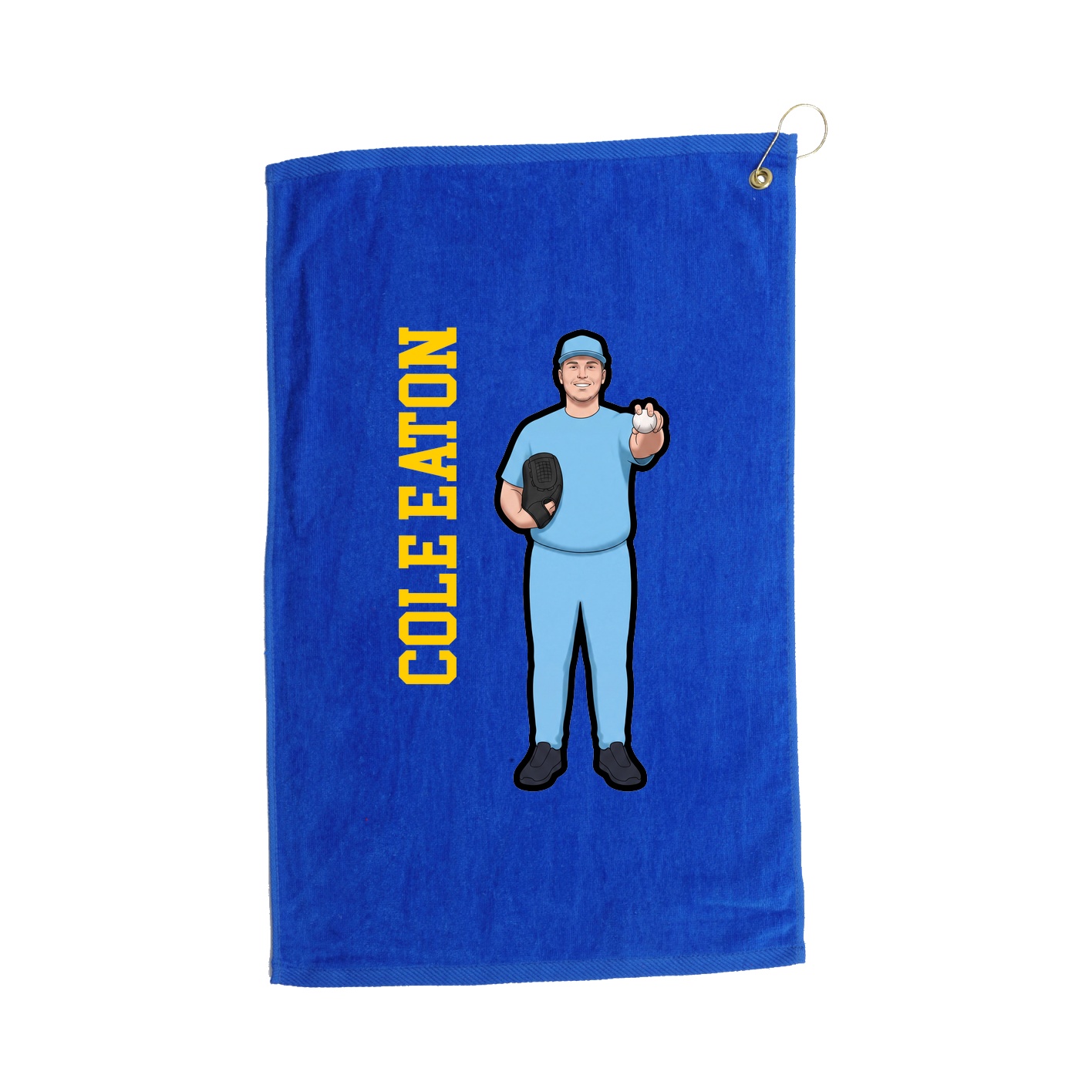 Golf Towel — Name Vertical in Royal
