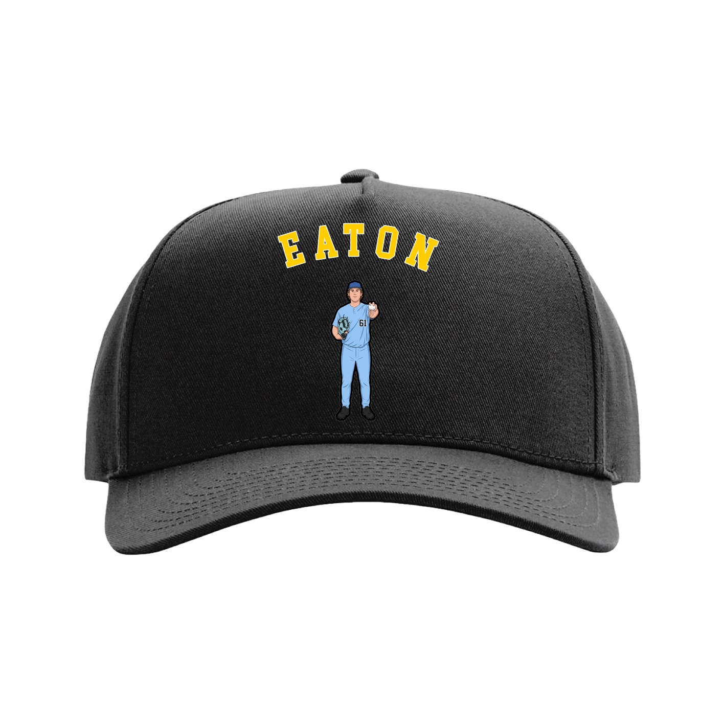 Full Fabric Five-Panel Champ Cap — Shirsey Arch in Black