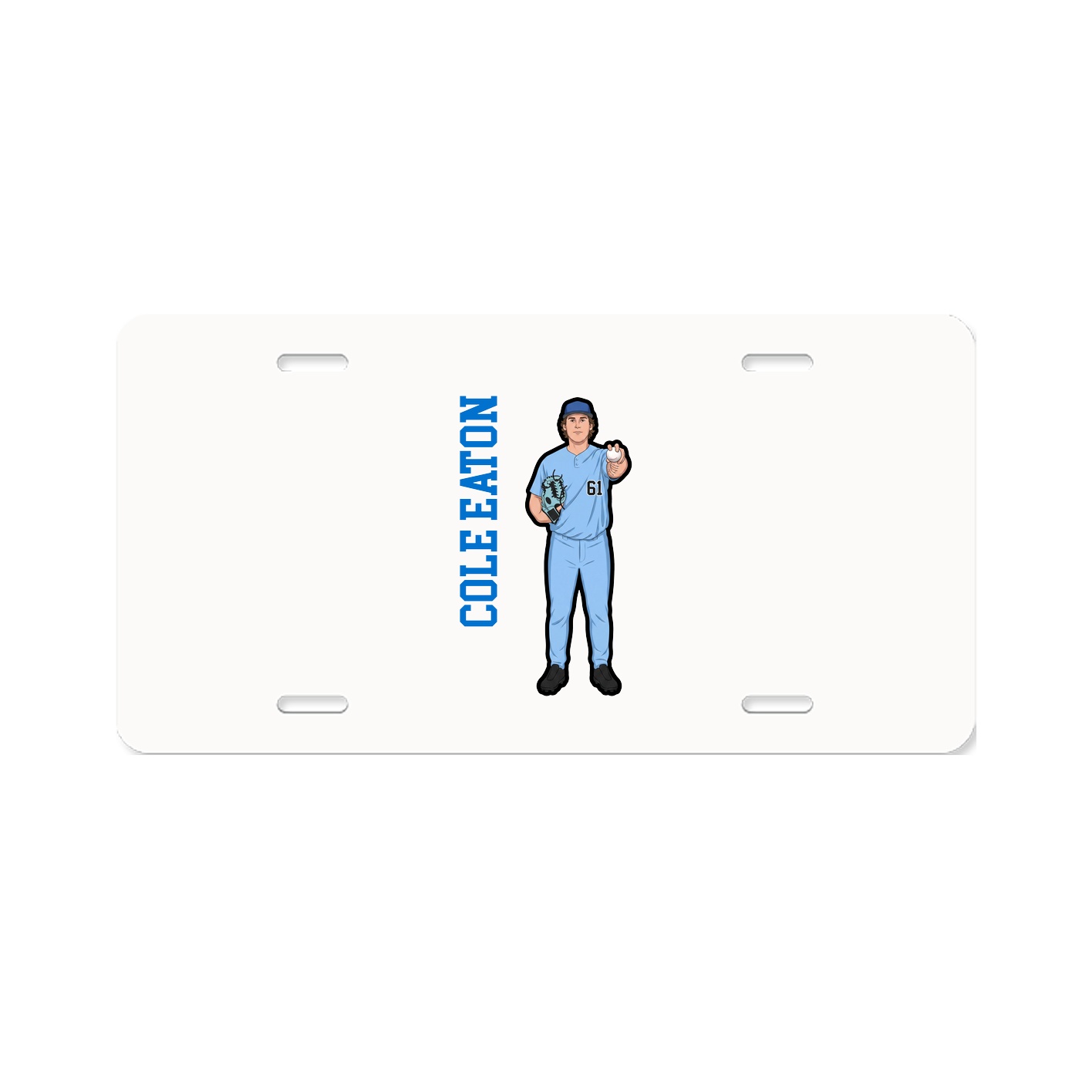 License Plate — Name Vertical in Classic