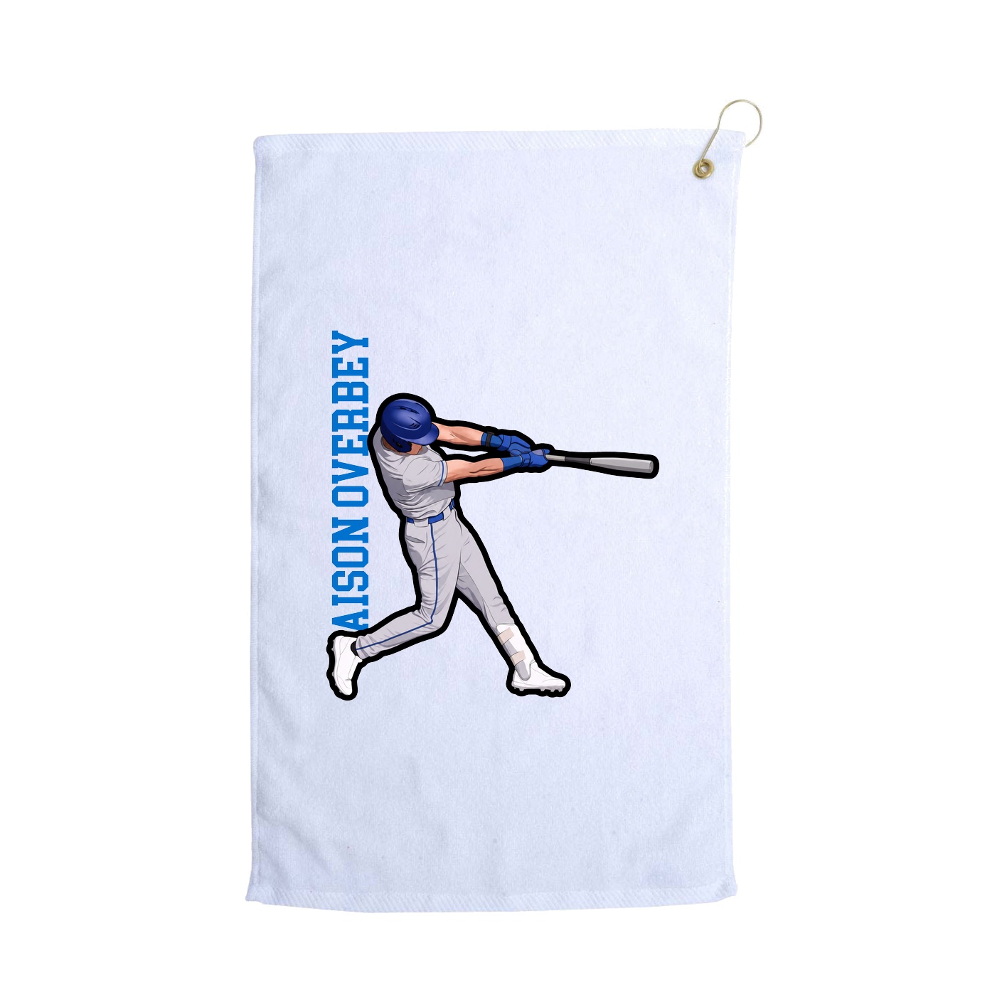 Golf Towel — Name Vertical in White
