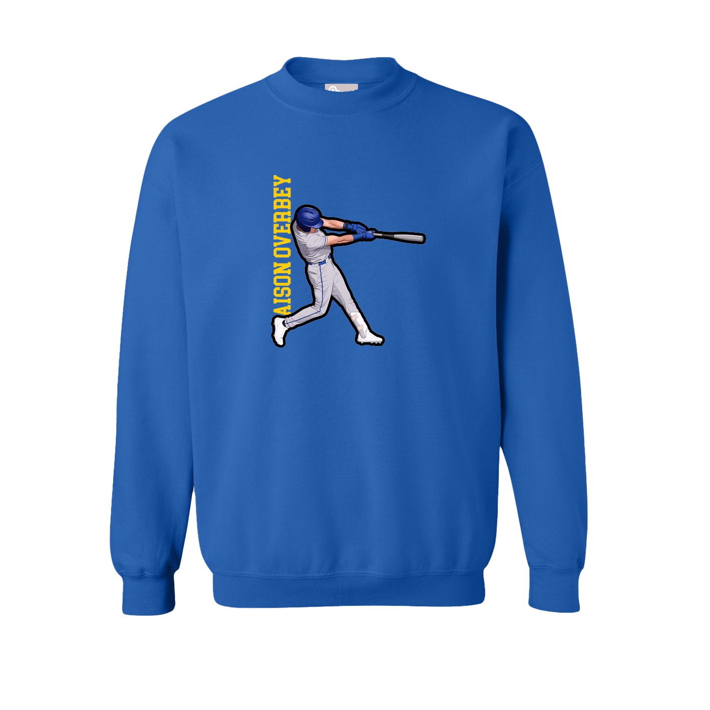 Fleece Crew — Name Vertical in Royal