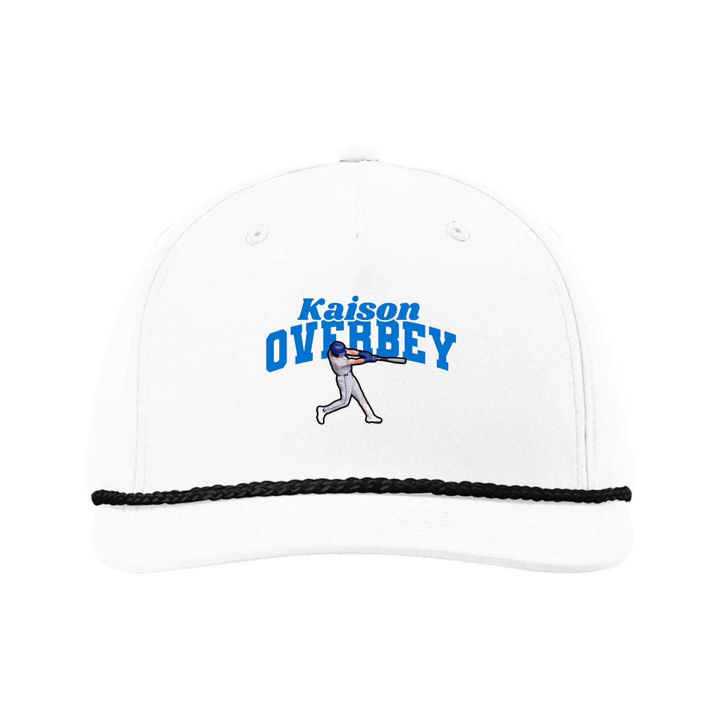 Five-Panel Classic Rope Cap — Signature Arch in White