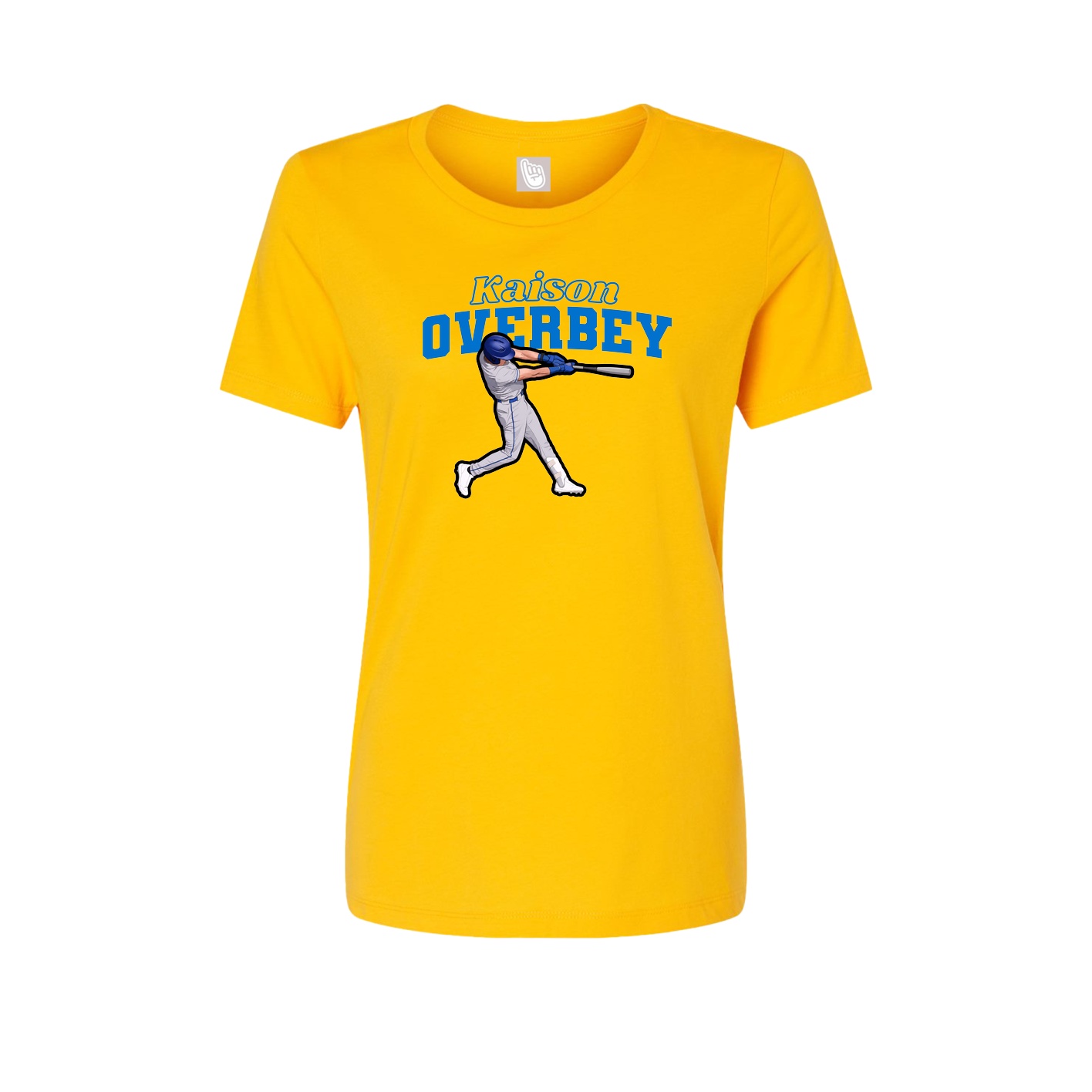 Fitted Women's Tee — Name Arch in Gold