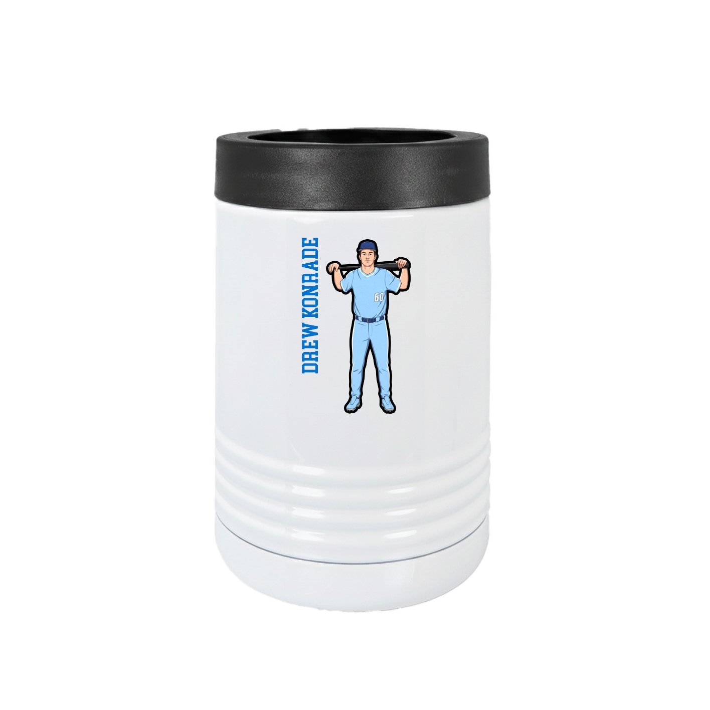 Beverage Holder — Name Vertical in White