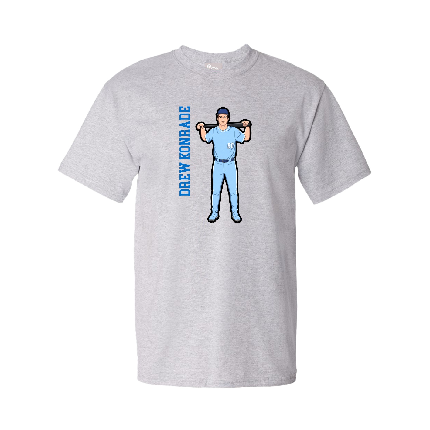 Tee — Name Vertical in Grey