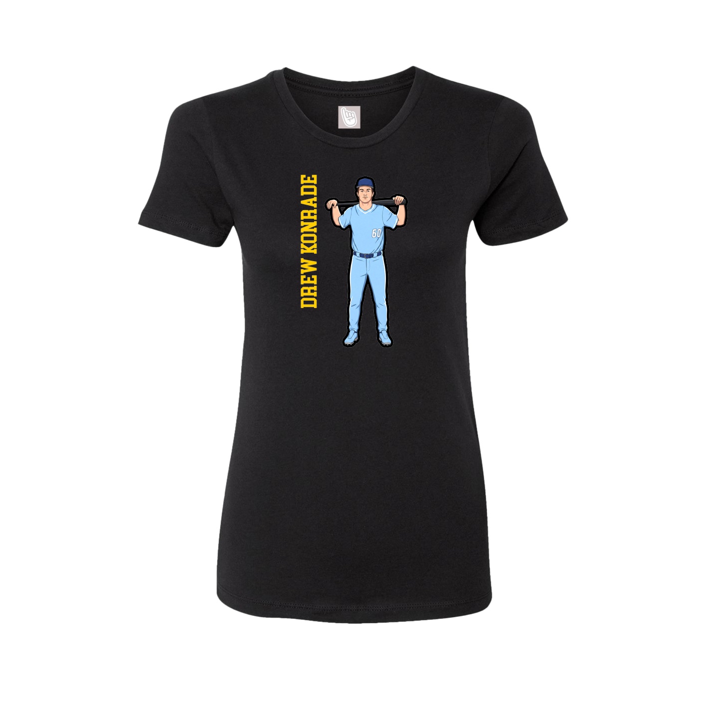 Womens Tee — Name Vertical in Black