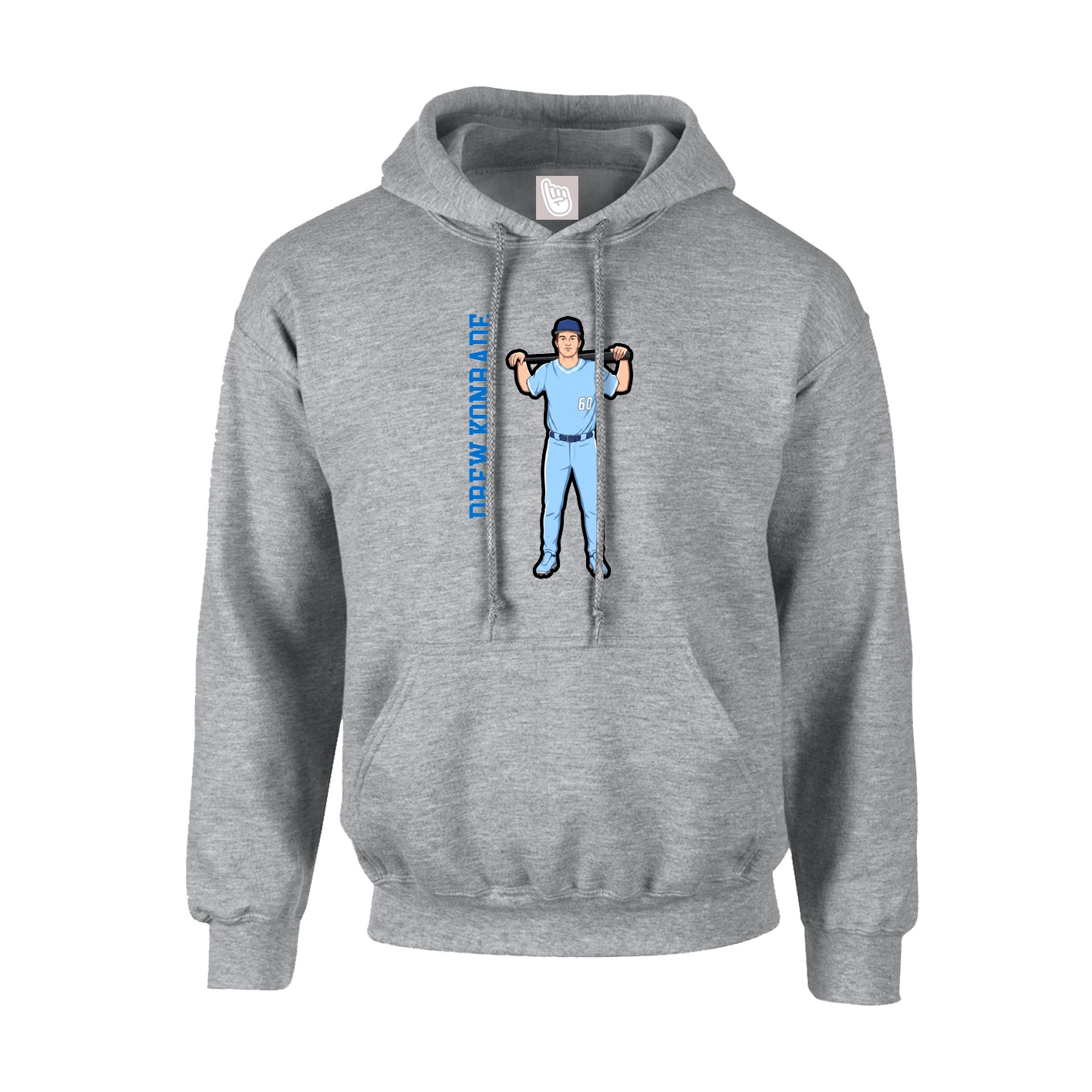 Youth Hoodie — Name Vertical in Grey