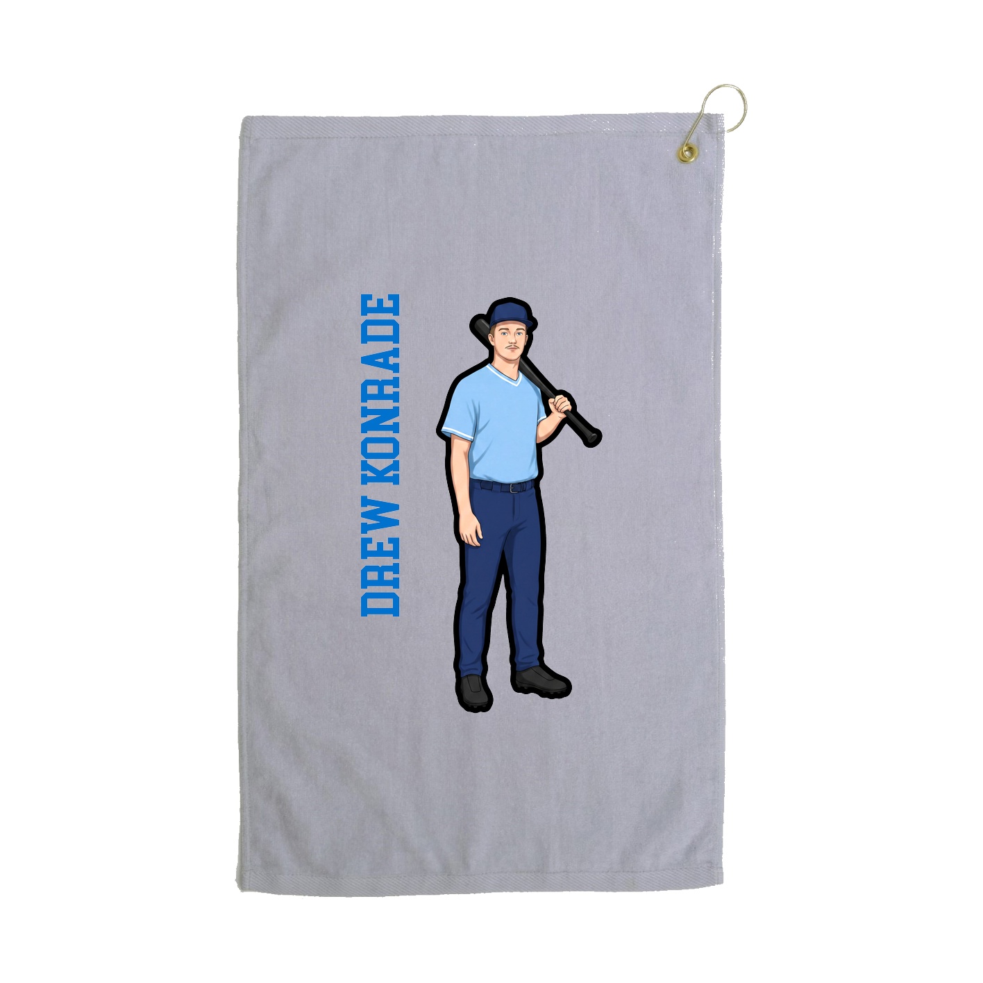 Golf Towel — Name Vertical in Grey