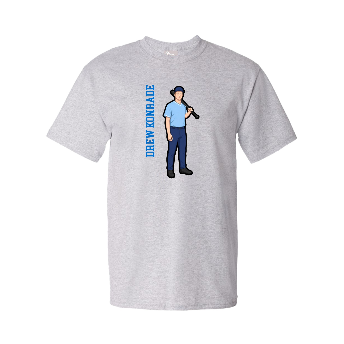 Youth Tee — Name Vertical in Grey