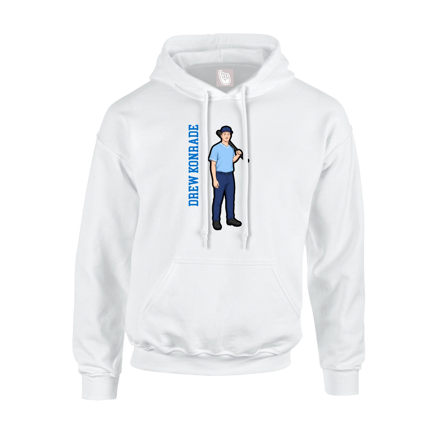 Hoodie — Name Vertical in White