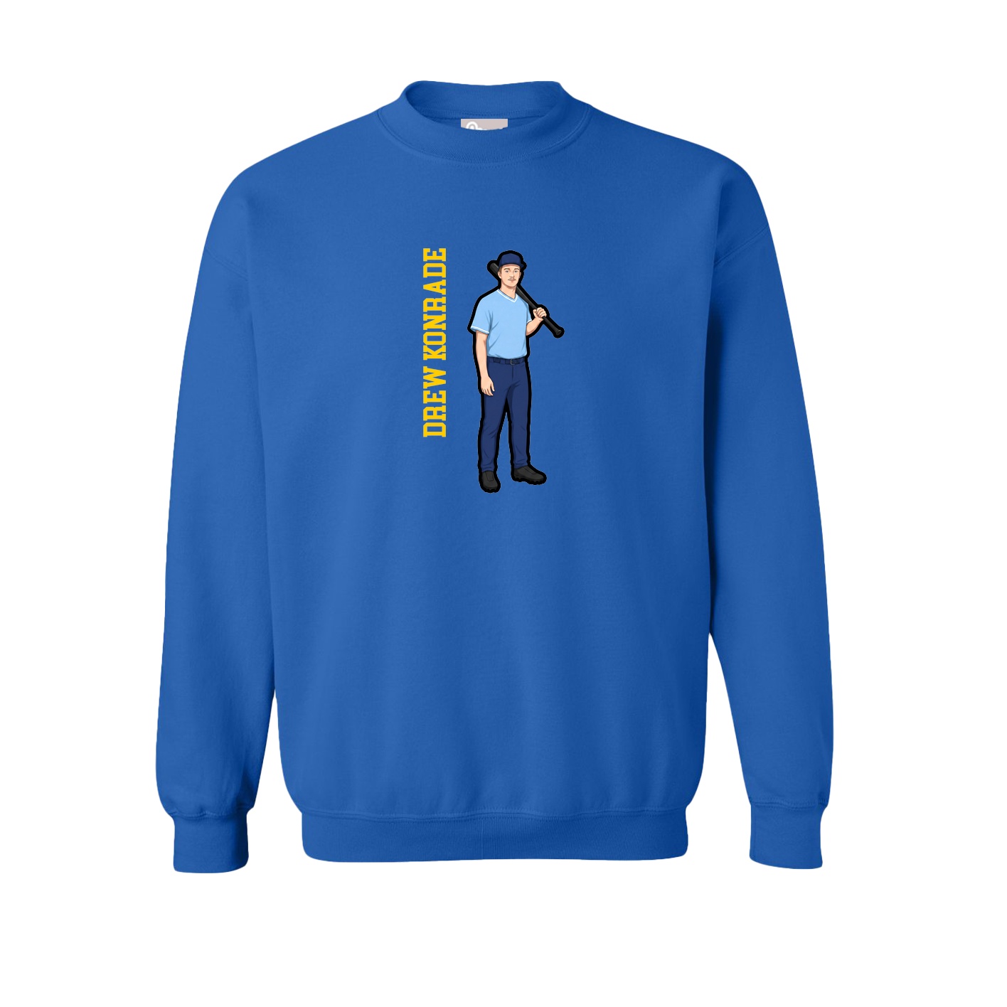 Fleece Crew — Name Vertical in Royal