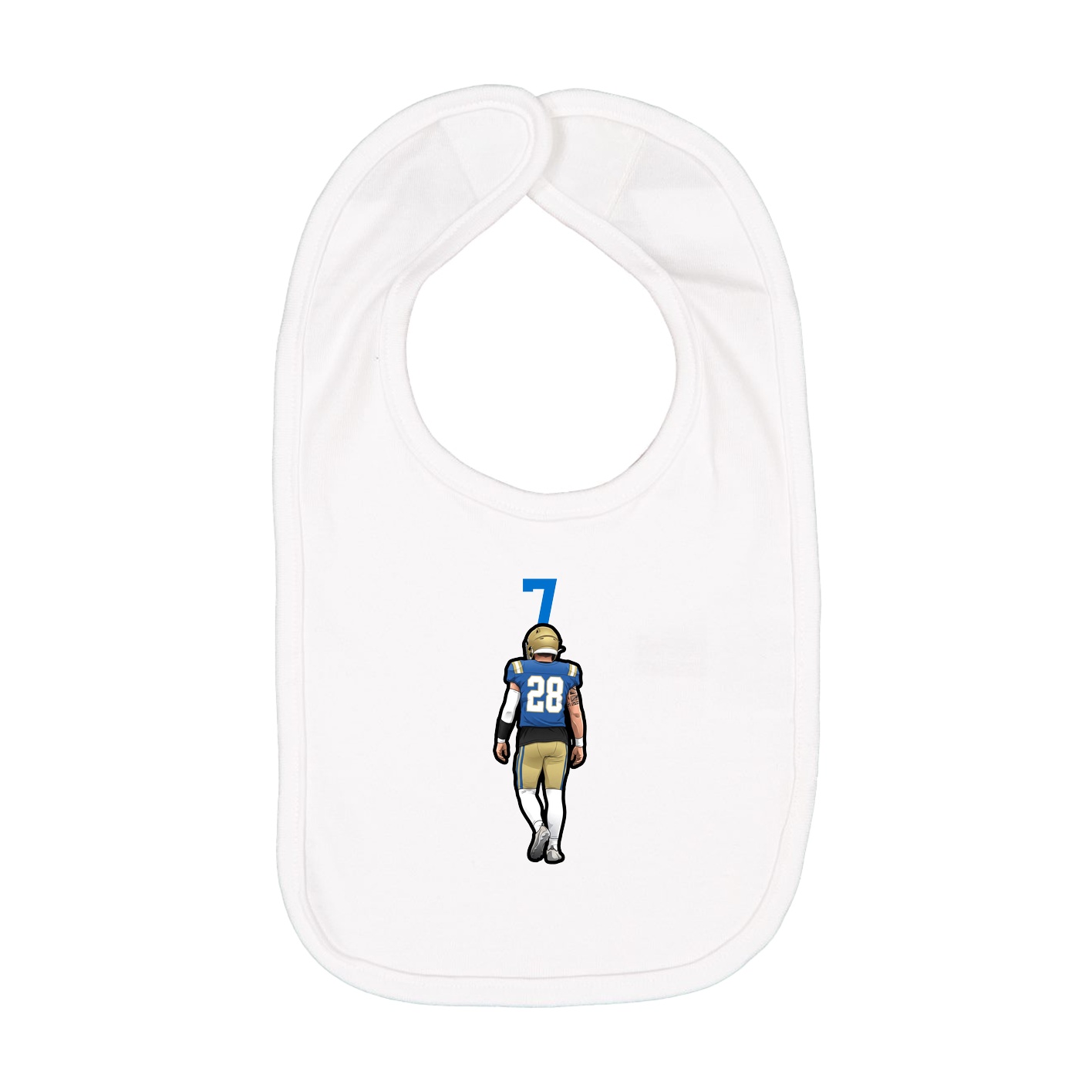 Infant Bib — Number Top in White