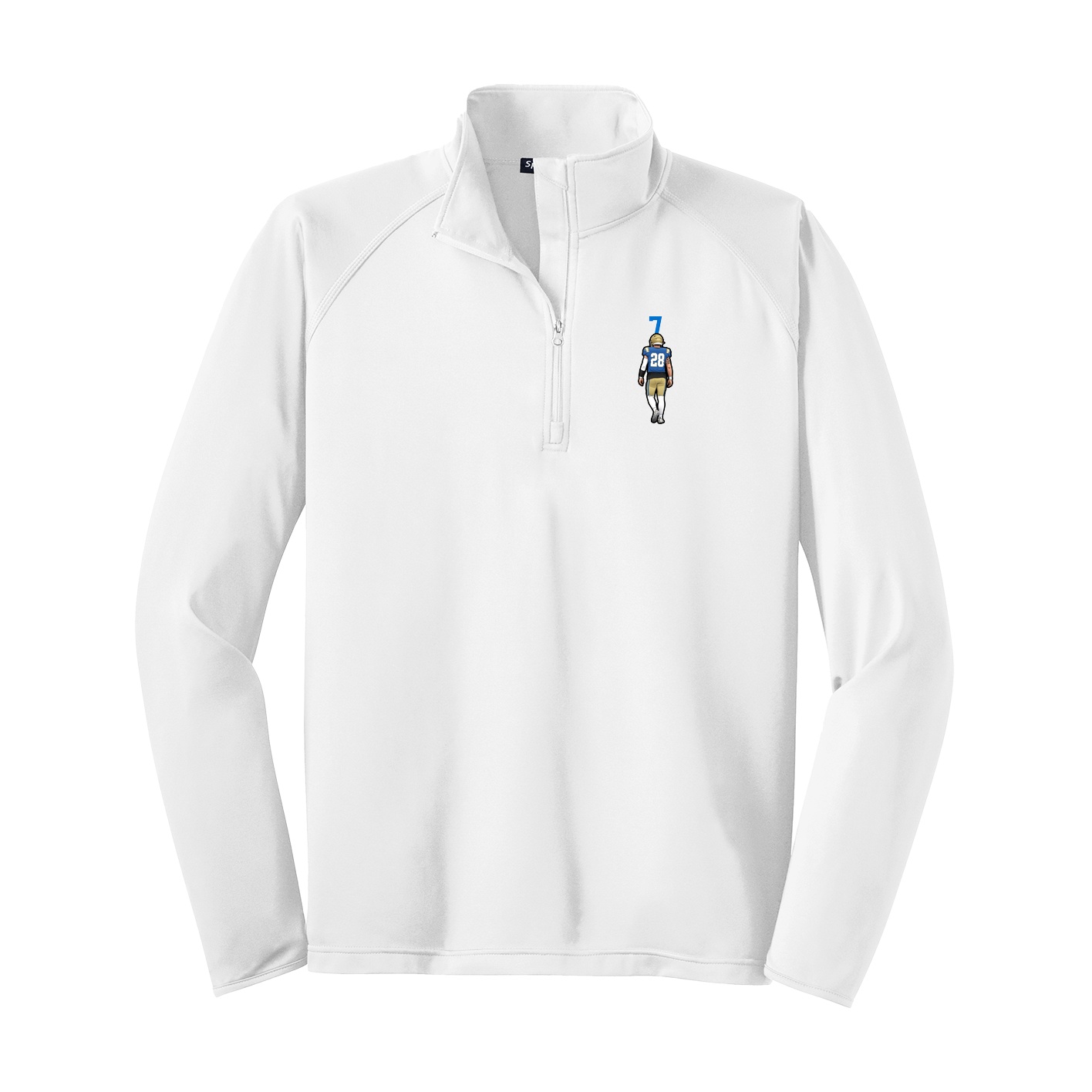 Q-Zip Pullover — Number Top in White
