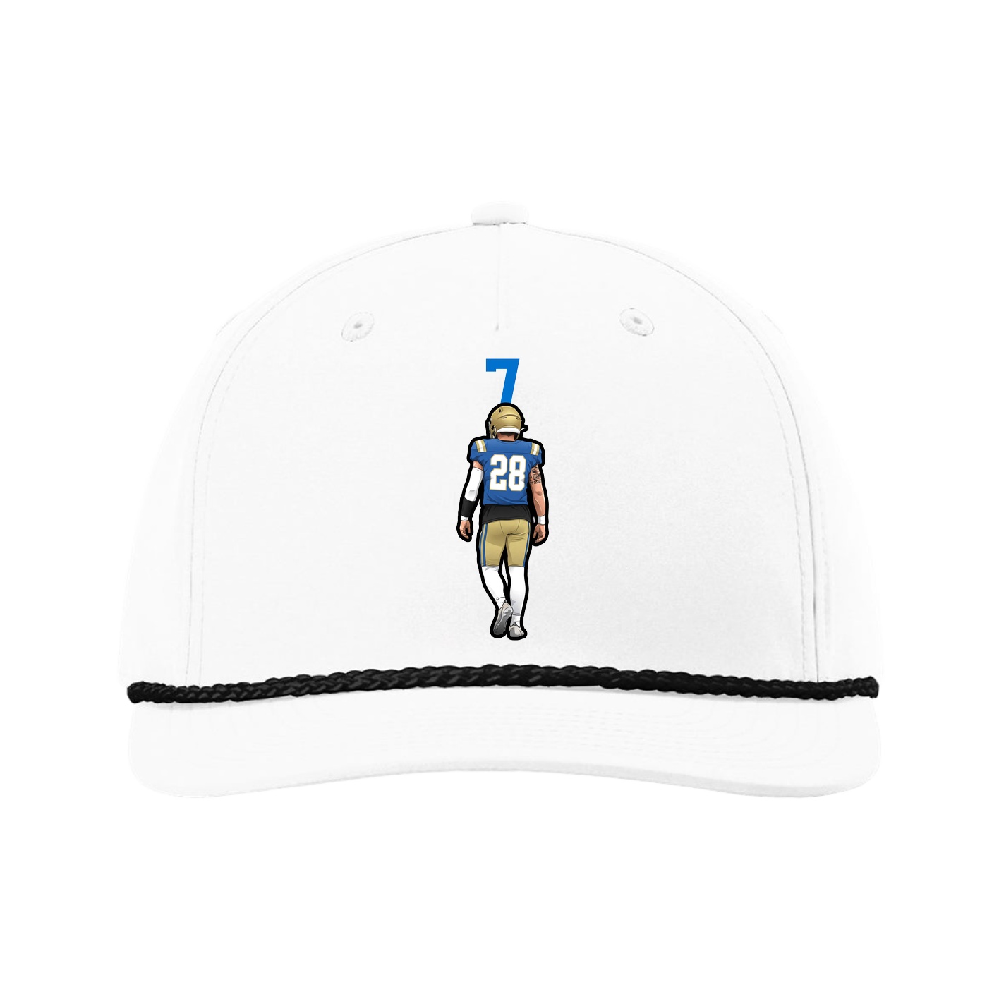 Five-Panel Classic Rope Cap — Number Top in White