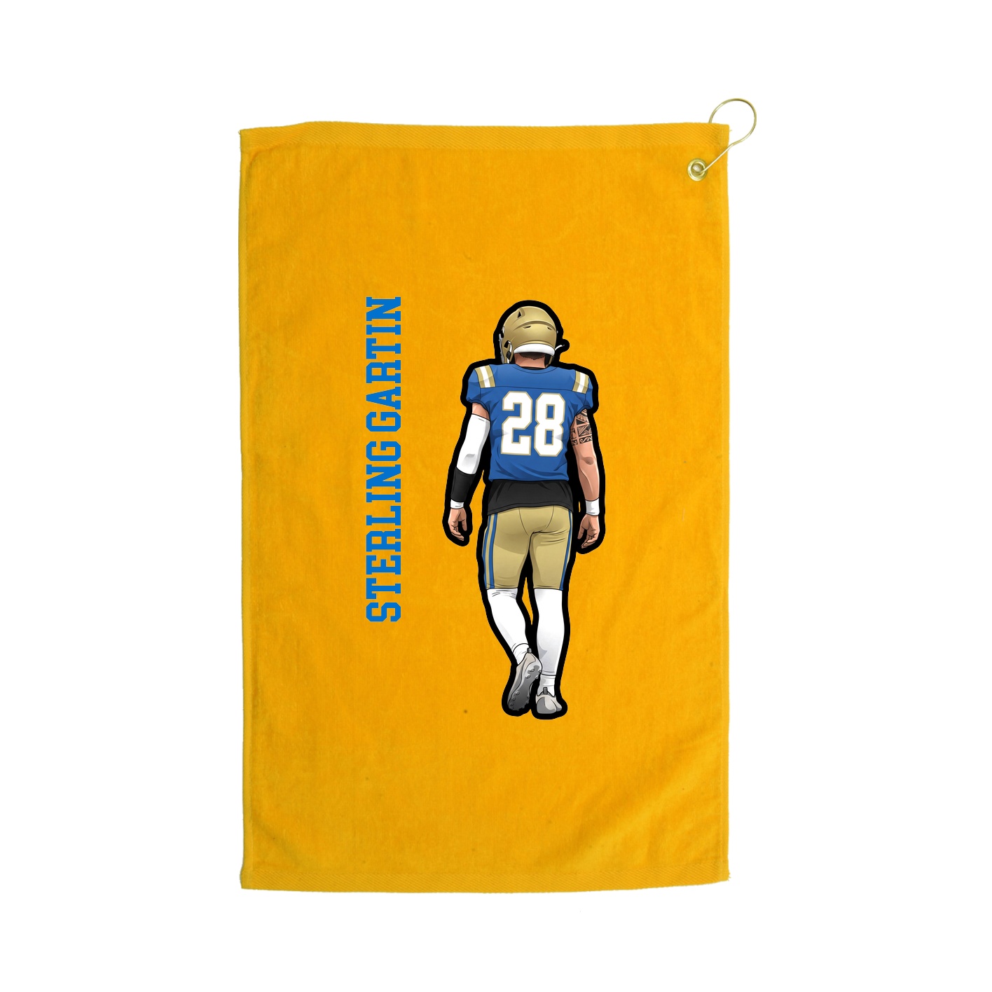 Golf Towel — Name Vertical in Gold