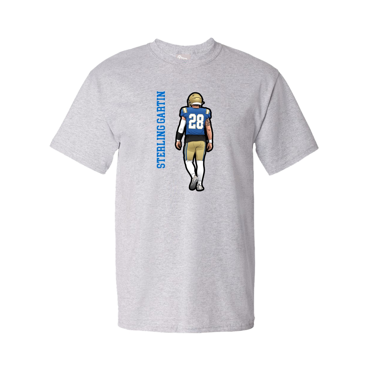 Tee — Name Vertical in Grey