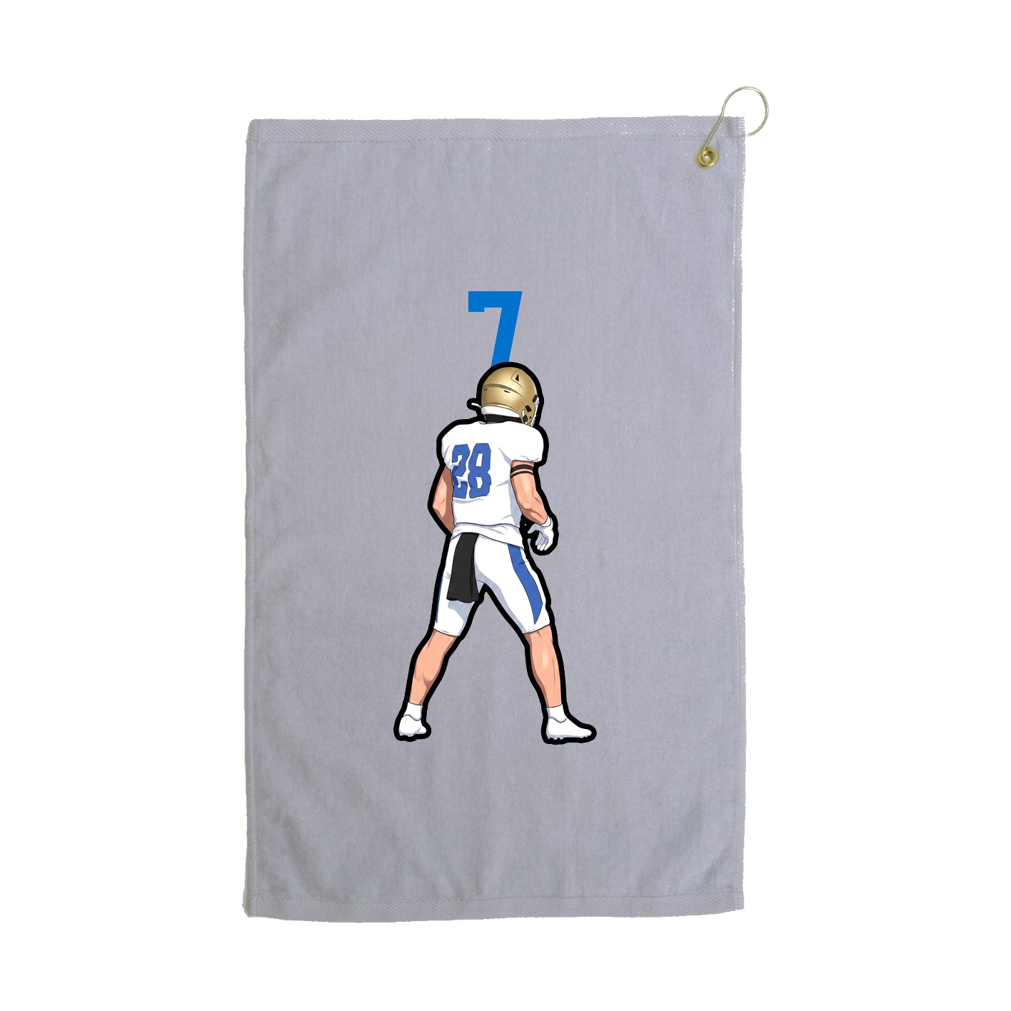 Golf Towel — Number Top in Grey