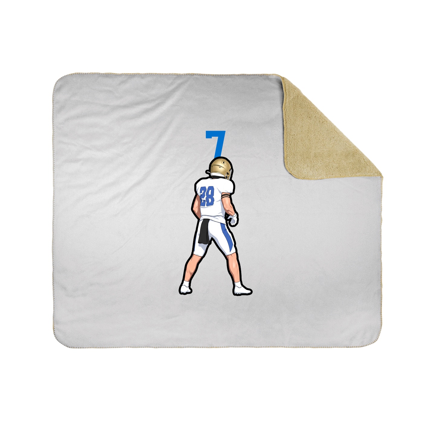 Throw Blanket — Number Top in White