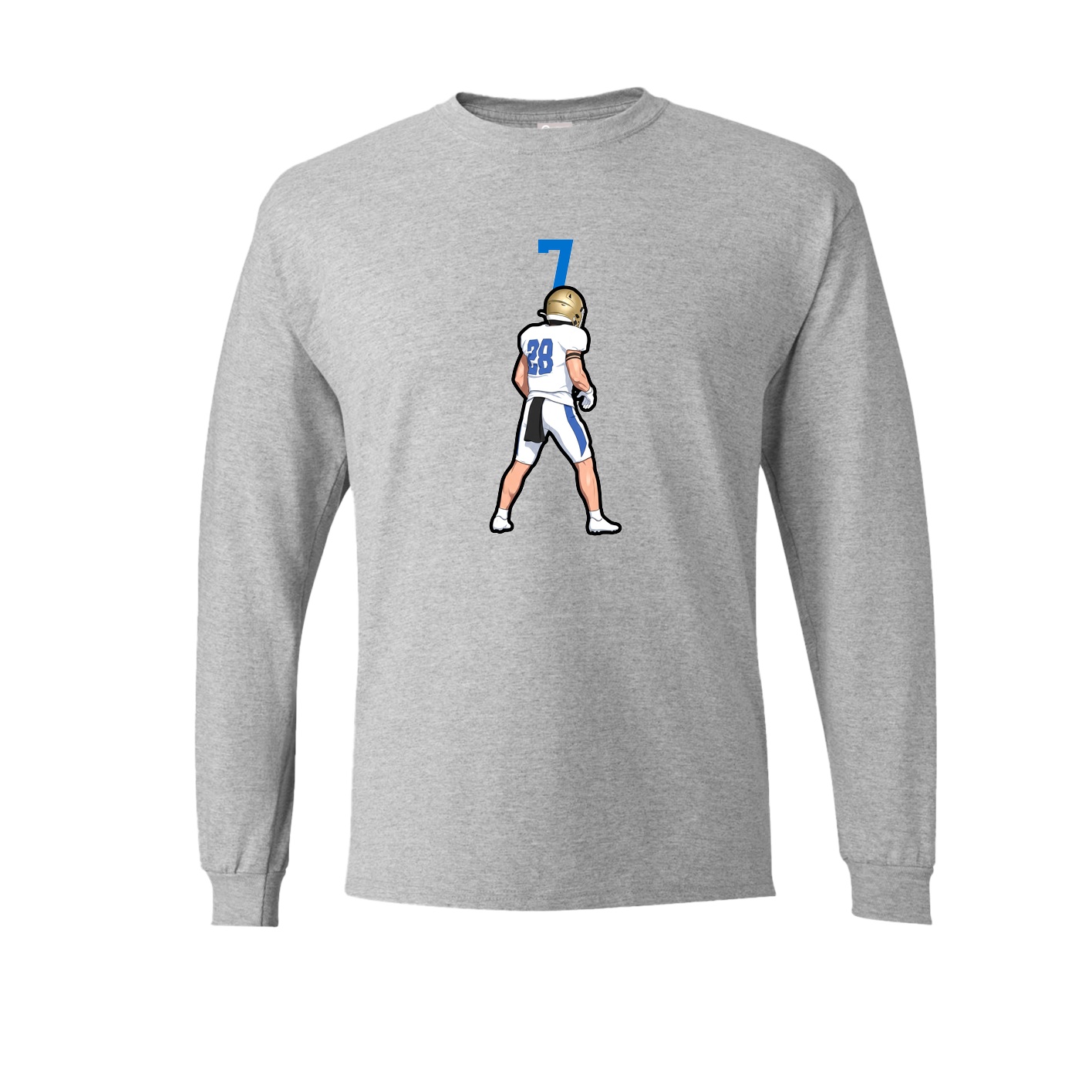 Long Sleeve Tee — Number Top in Grey