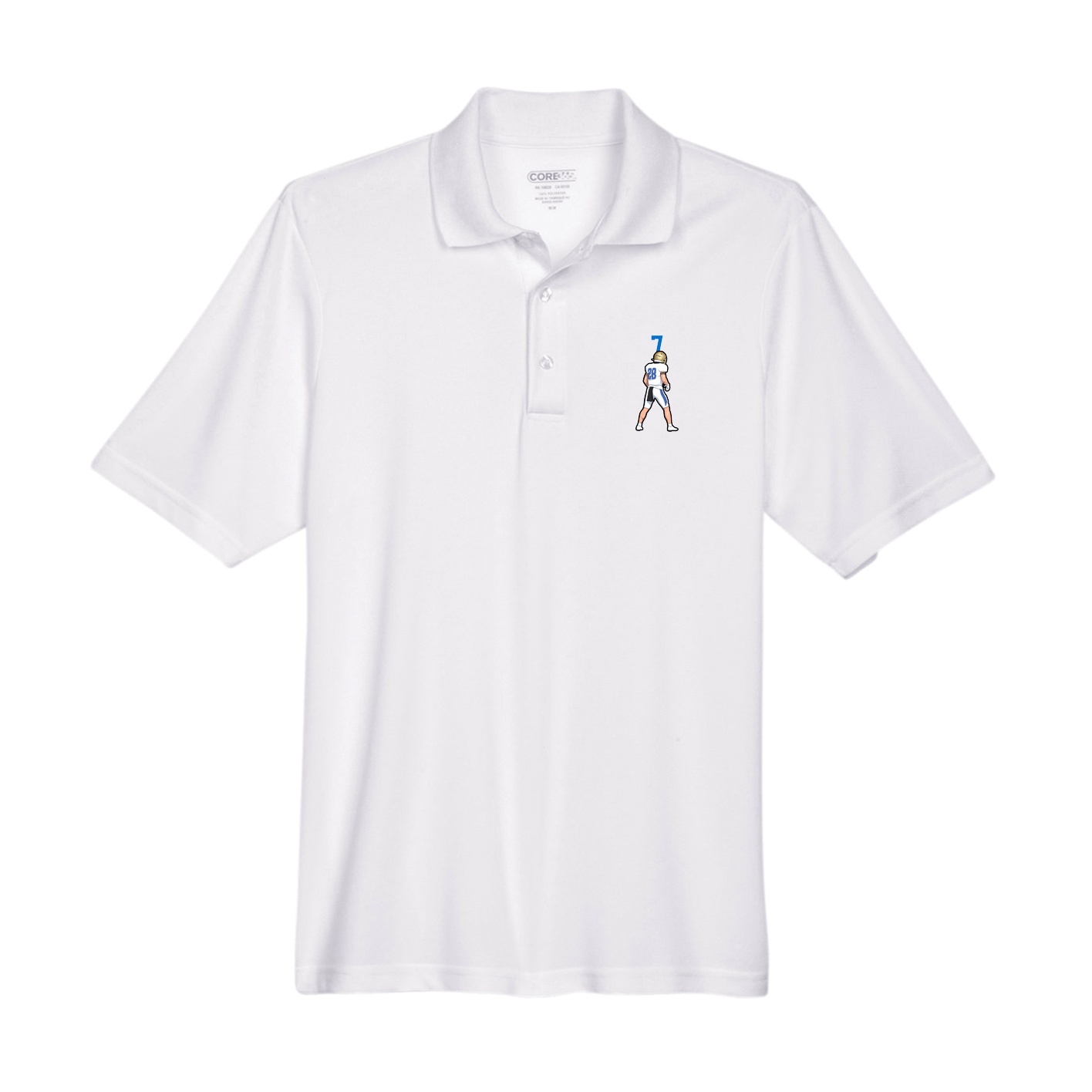 Performance Polo — Number Top in White