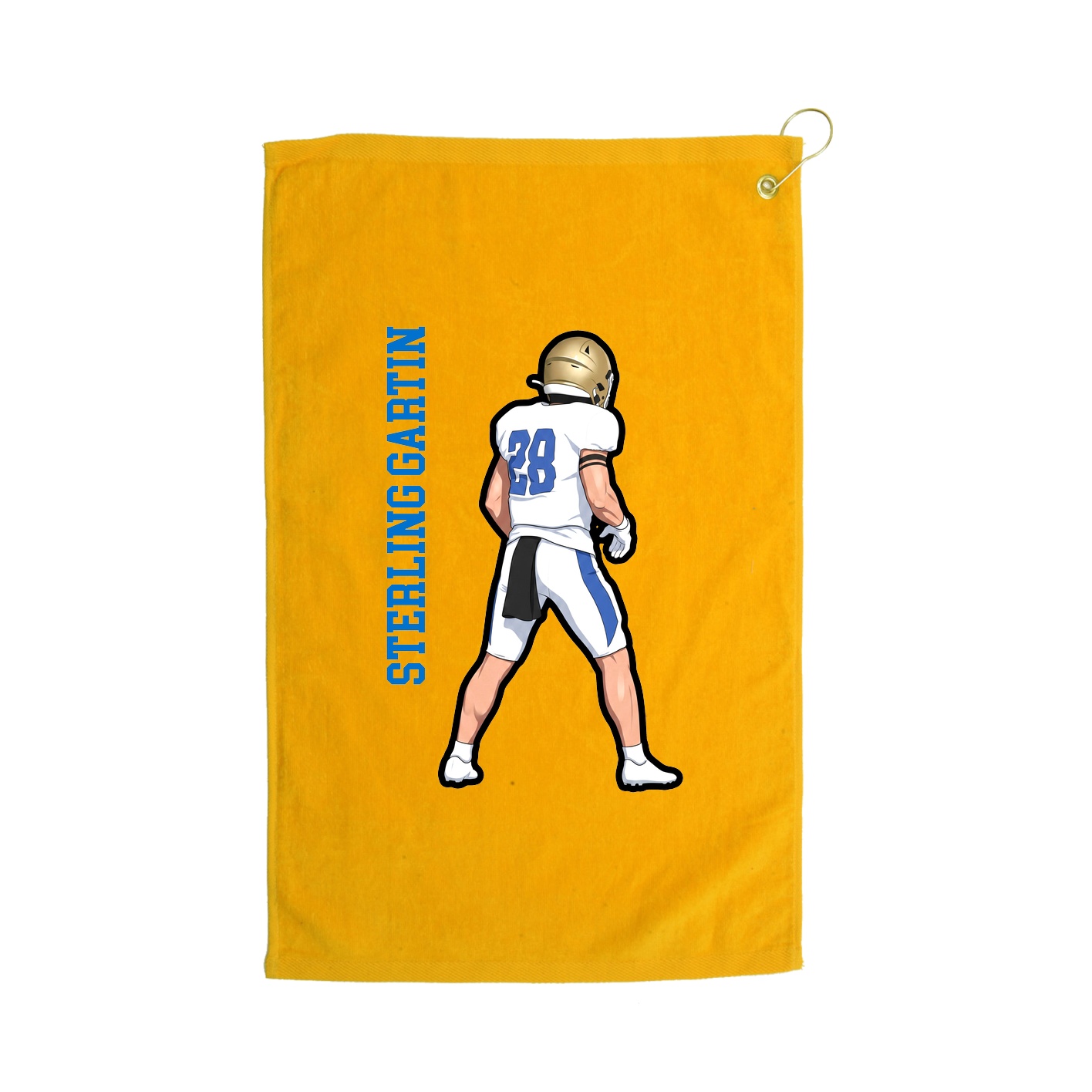 Golf Towel — Name Vertical in Gold