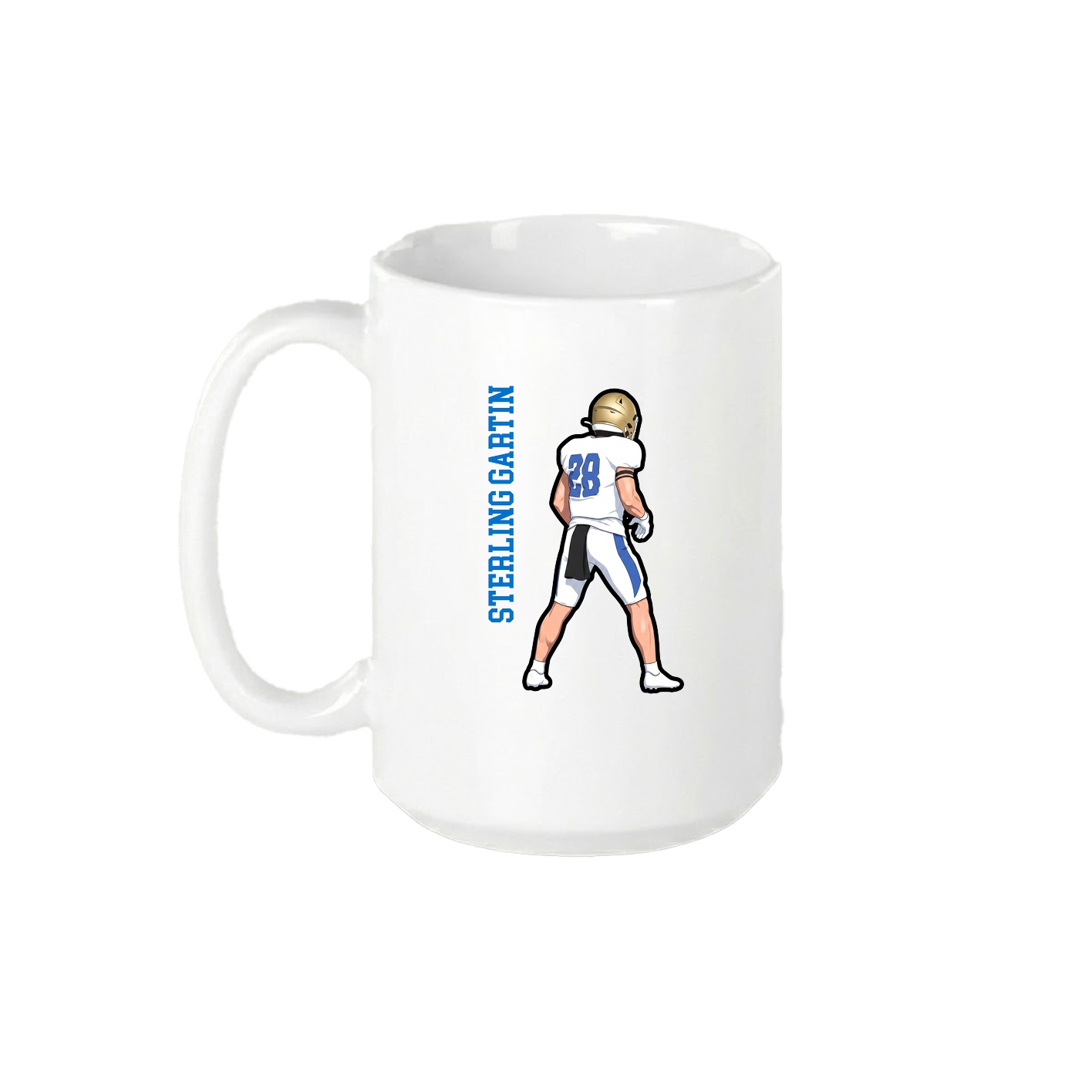 15oz Coffee Mug — Name Vertical in White