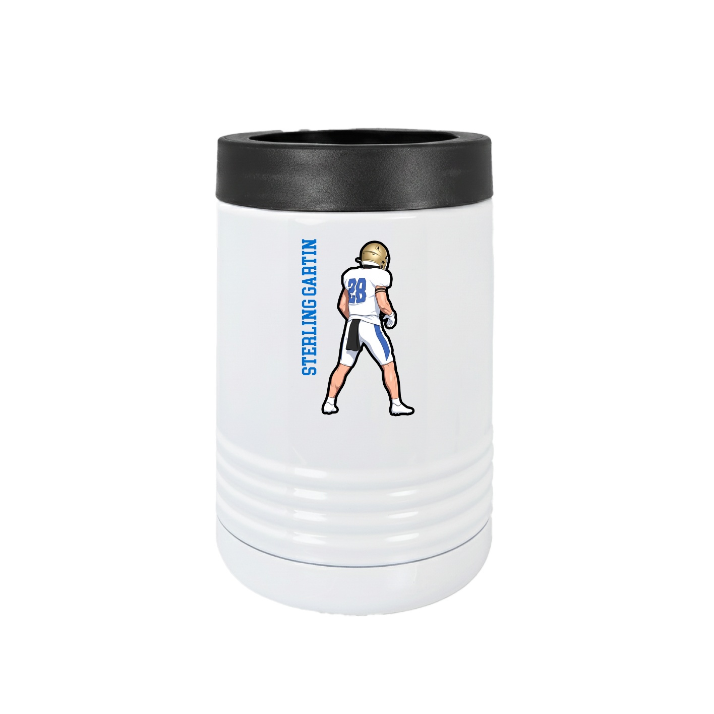 Beverage Holder — Name Vertical in White