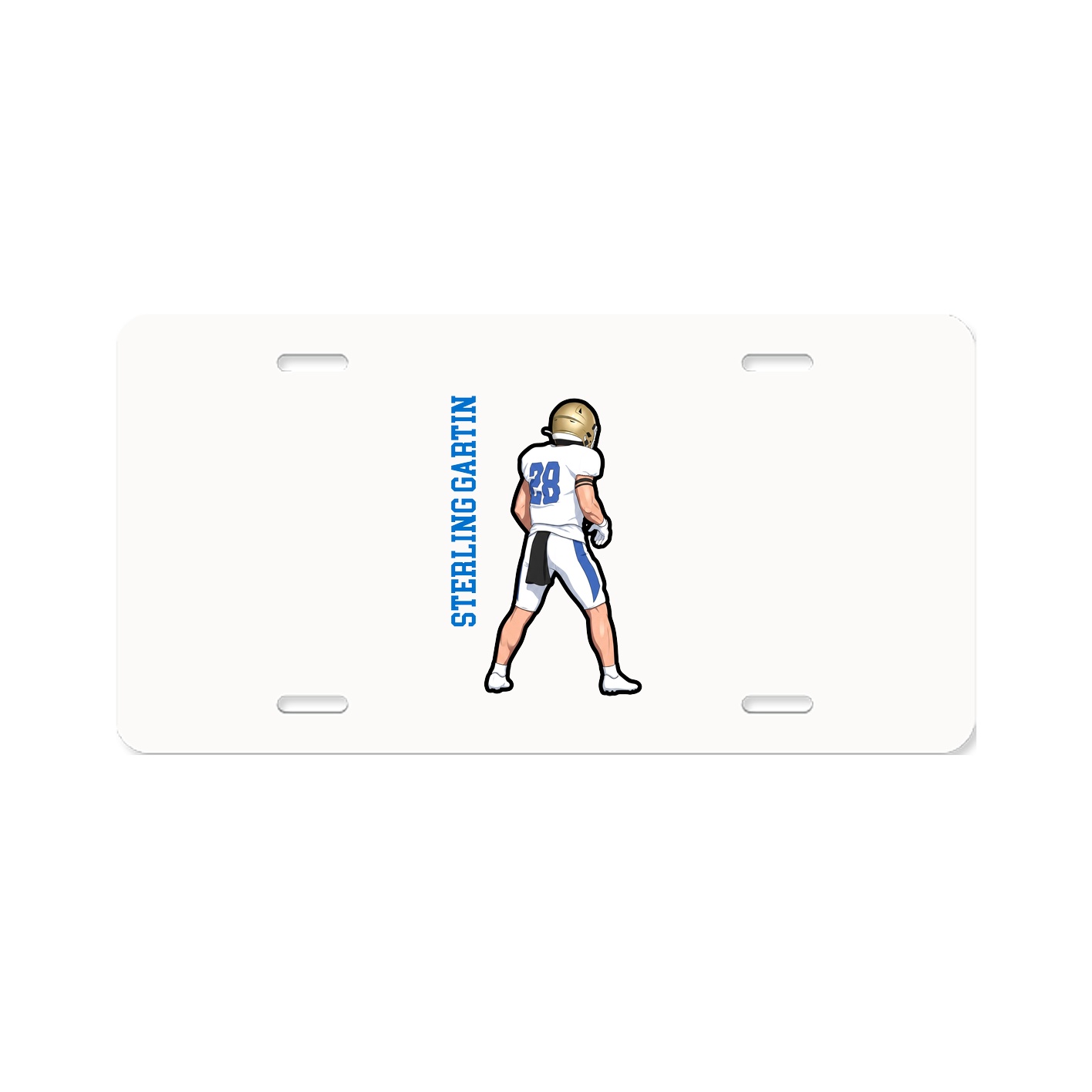 License Plate — Name Vertical in Classic