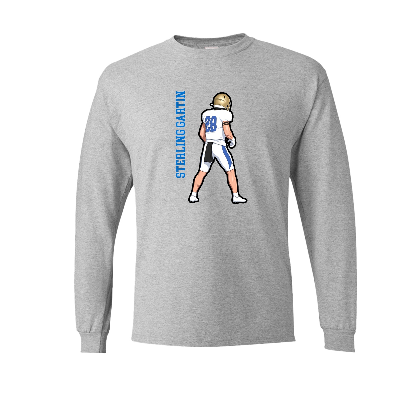 Long Sleeve Tee — Name Vertical in Grey