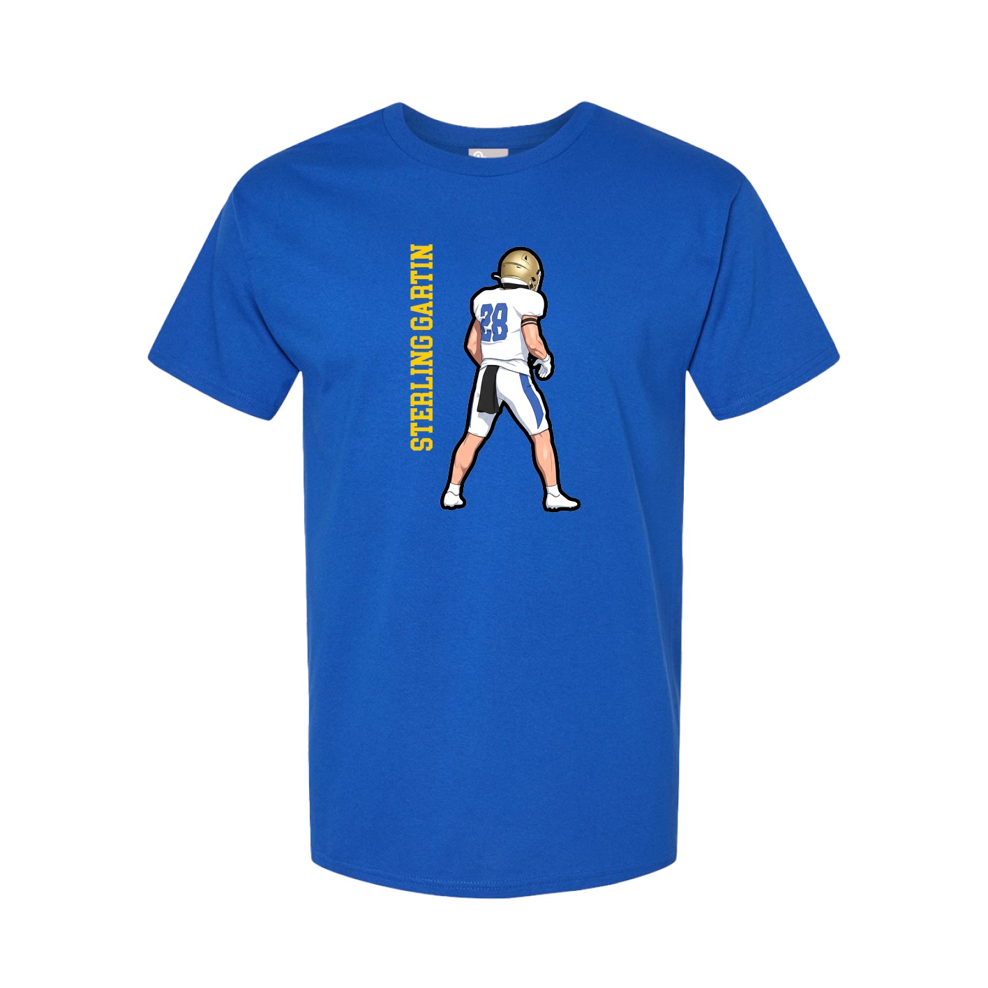 Youth Tee — Name Vertical in Royal