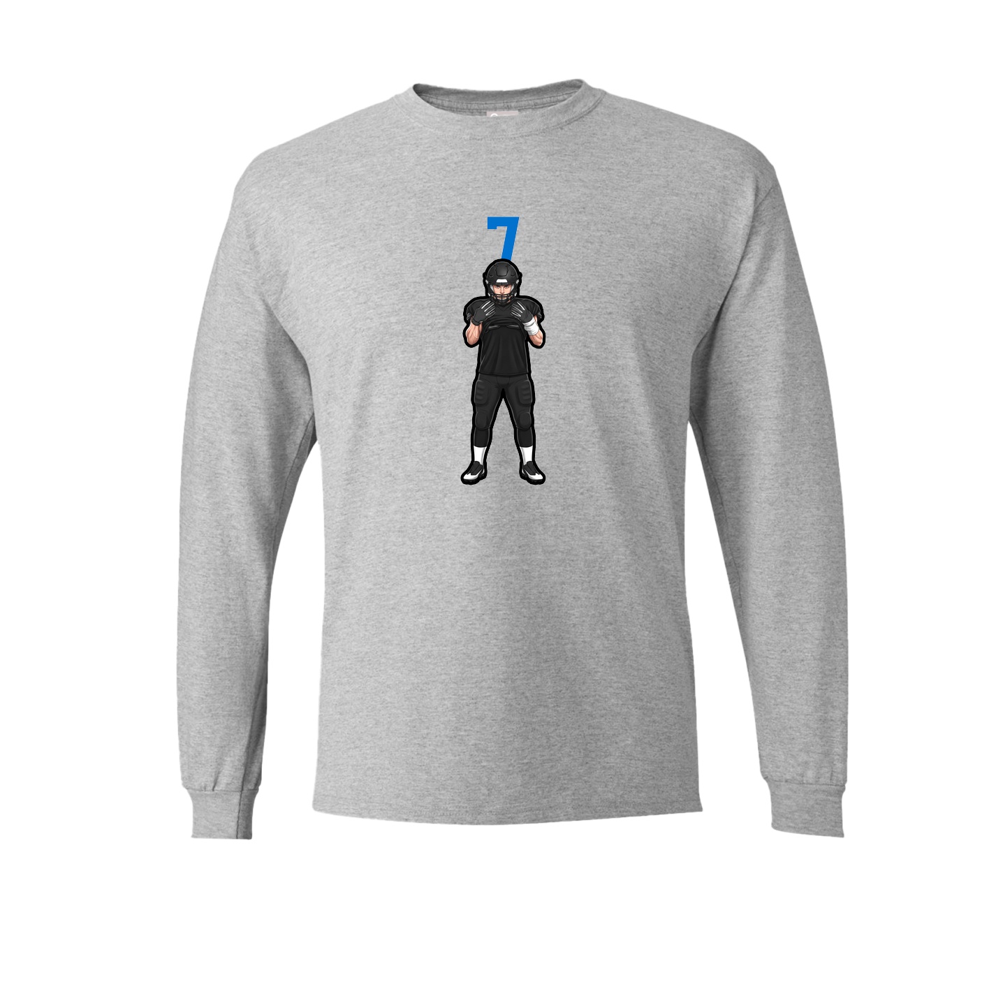 Long Sleeve Tee — Number Top in Grey