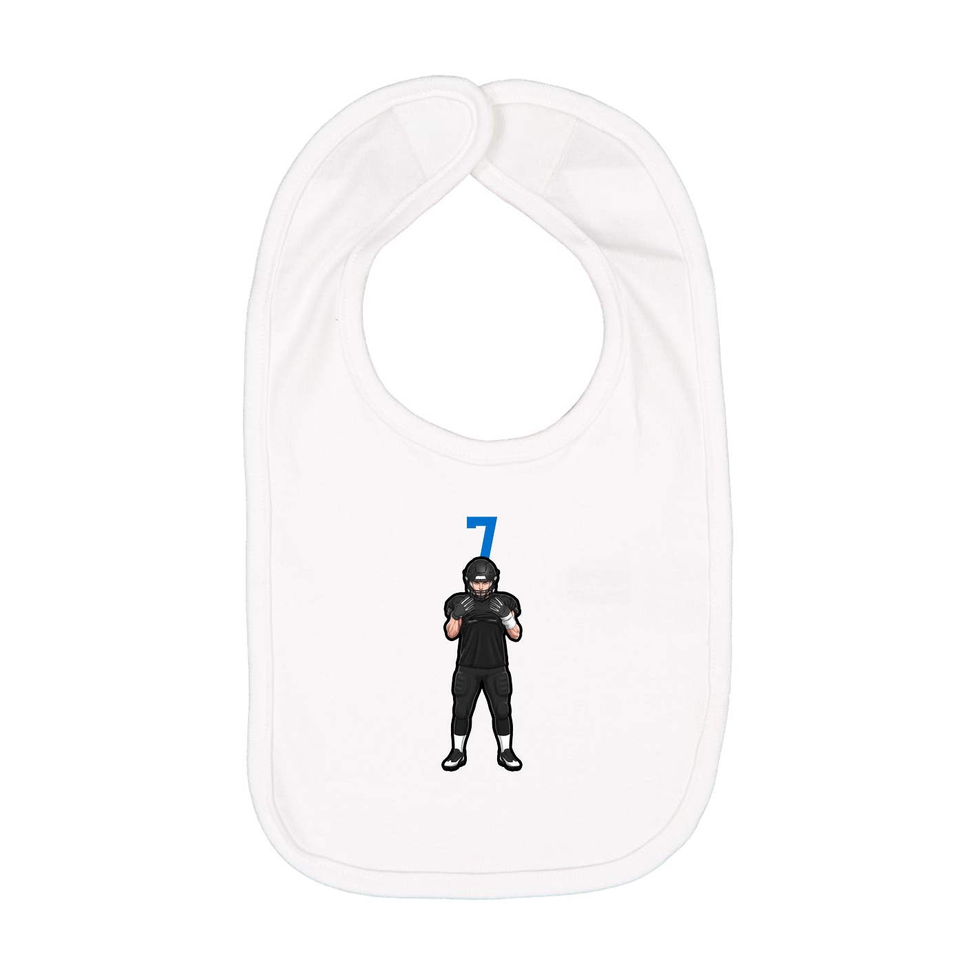 Infant Bib — Number Top in White