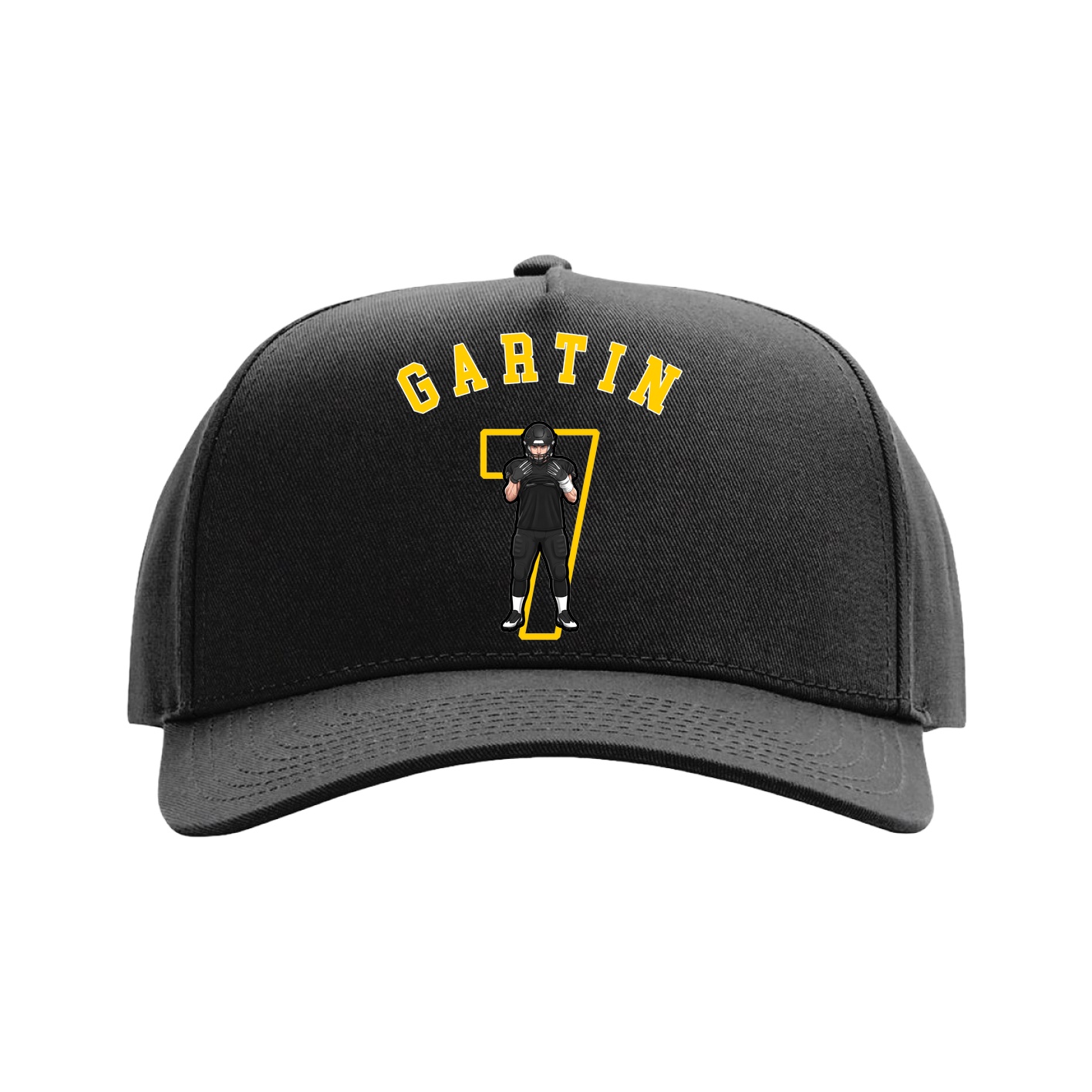 Full Fabric Five-Panel Champ Cap — Shirsey Arch in Black