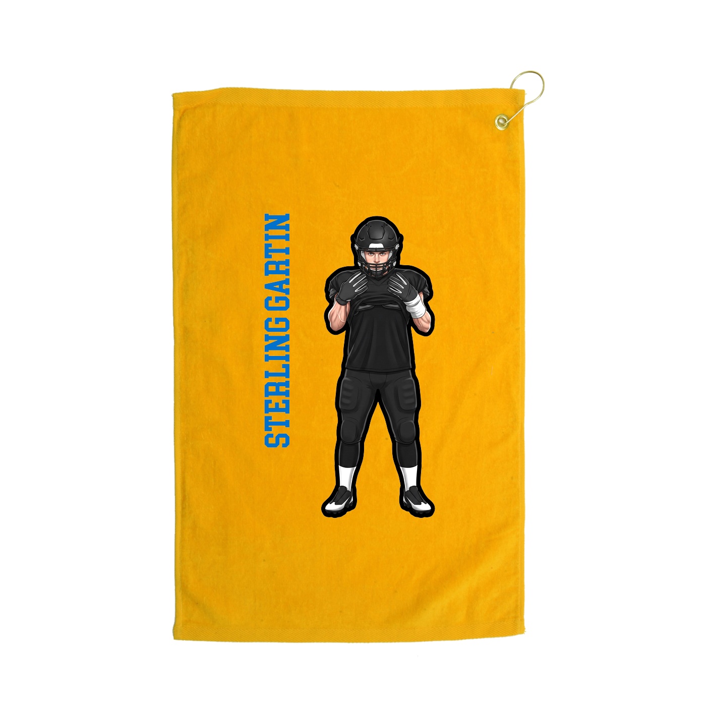 Golf Towel — Name Vertical in Gold